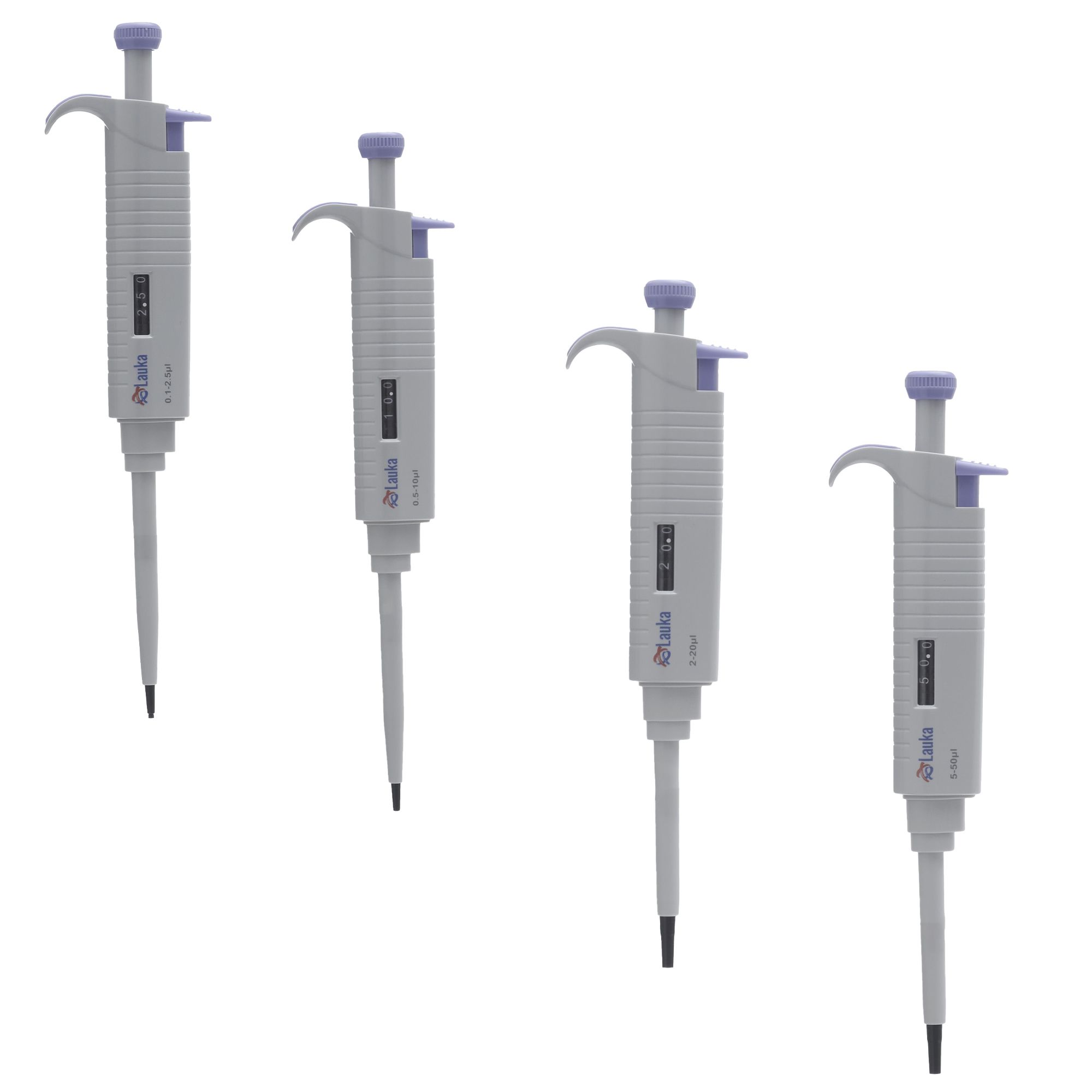JUEGO DE 4 MICROPIPETAS DE 0.1 A 50 ul. LAUKA