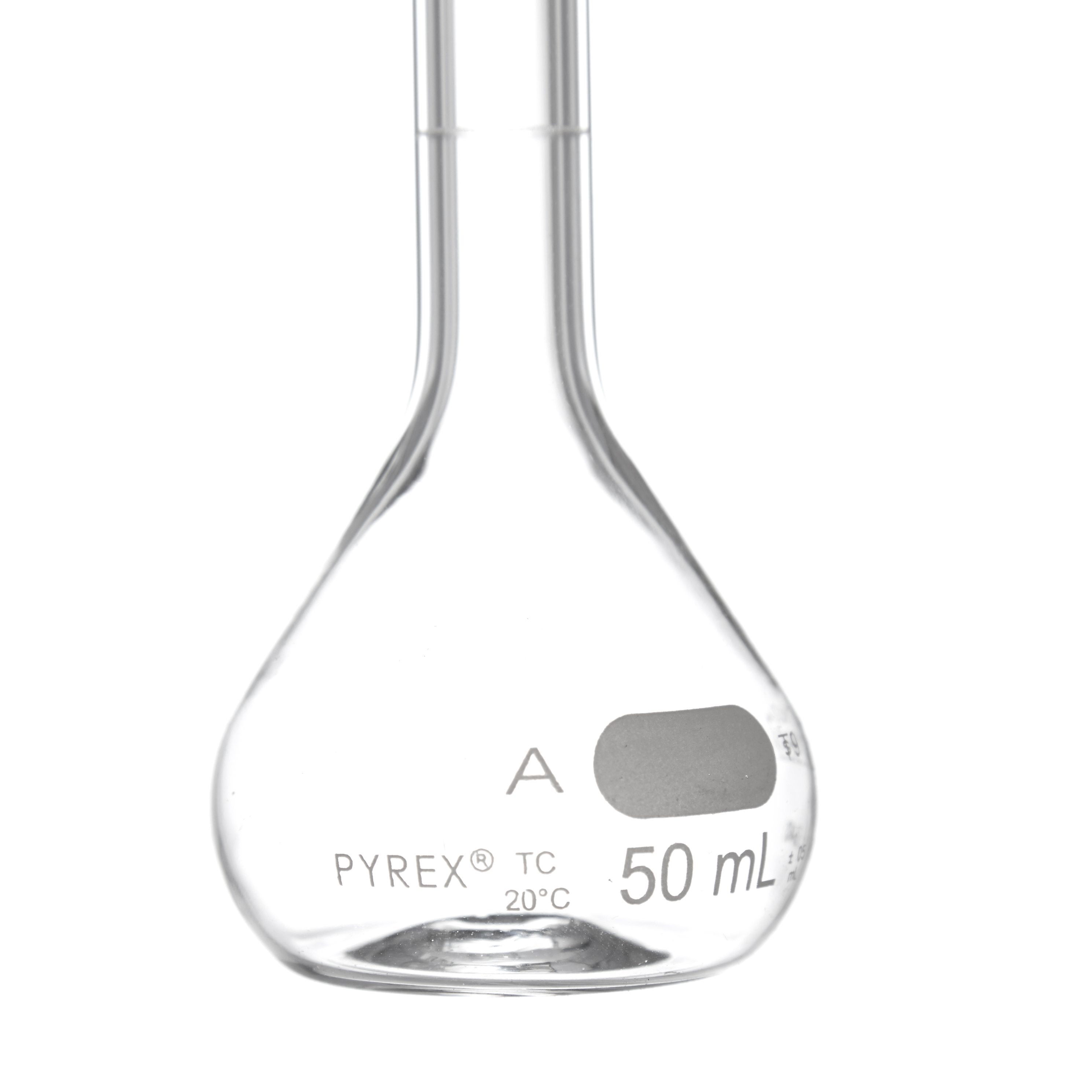 MATRAZ VOLUMÉTRICO DE 50ml CLASE A ASTM. PYREX