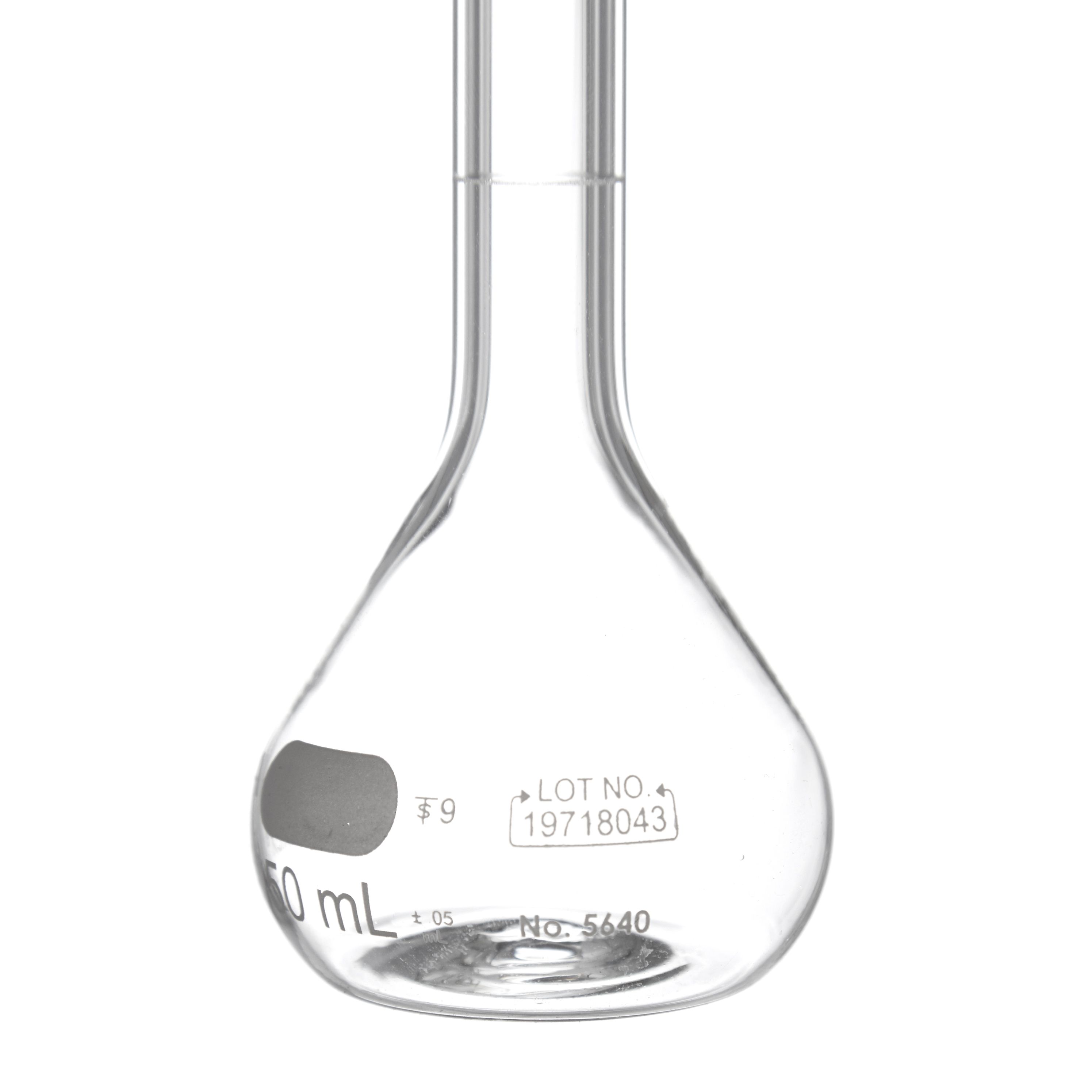 MATRAZ VOLUMÉTRICO DE 50ml CLASE A ASTM. PYREX