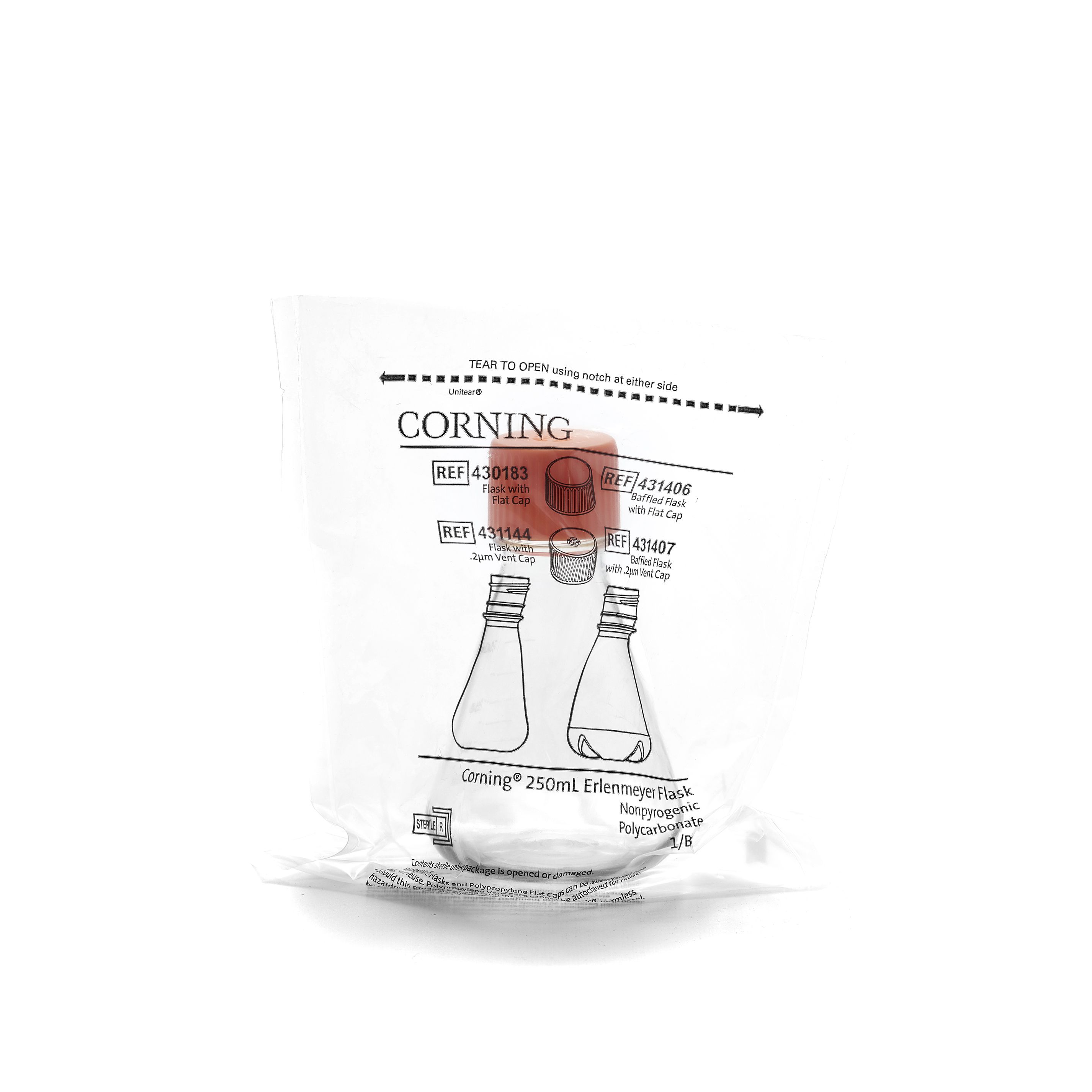 MATRAZ ERLENMEYER DE 250ml ESTÉRIl. CORNING