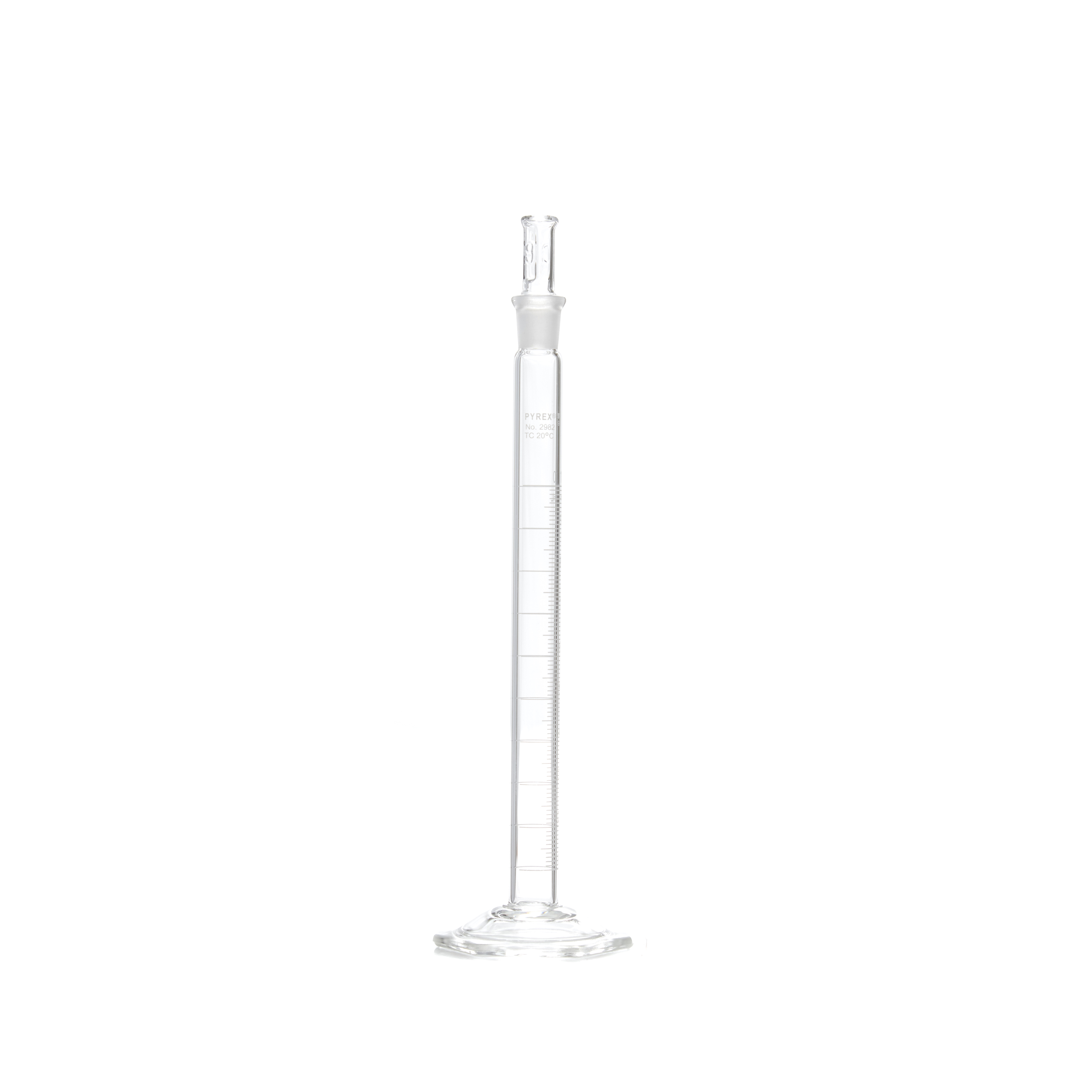 PROBETA GRADUADA DE 10ml CLASE B ASTM CON TAPÓN DE VIDRIO. PYREX
