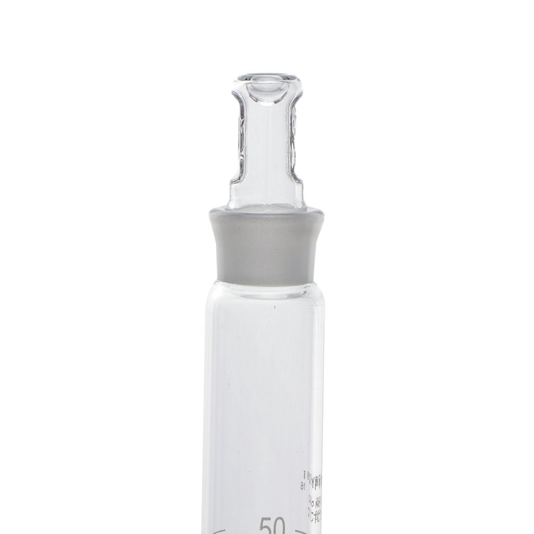 PROBETA GRADUADA DE 50ml CLASE B ASTM CON TAPÓN DE VIDRIO. PYREX