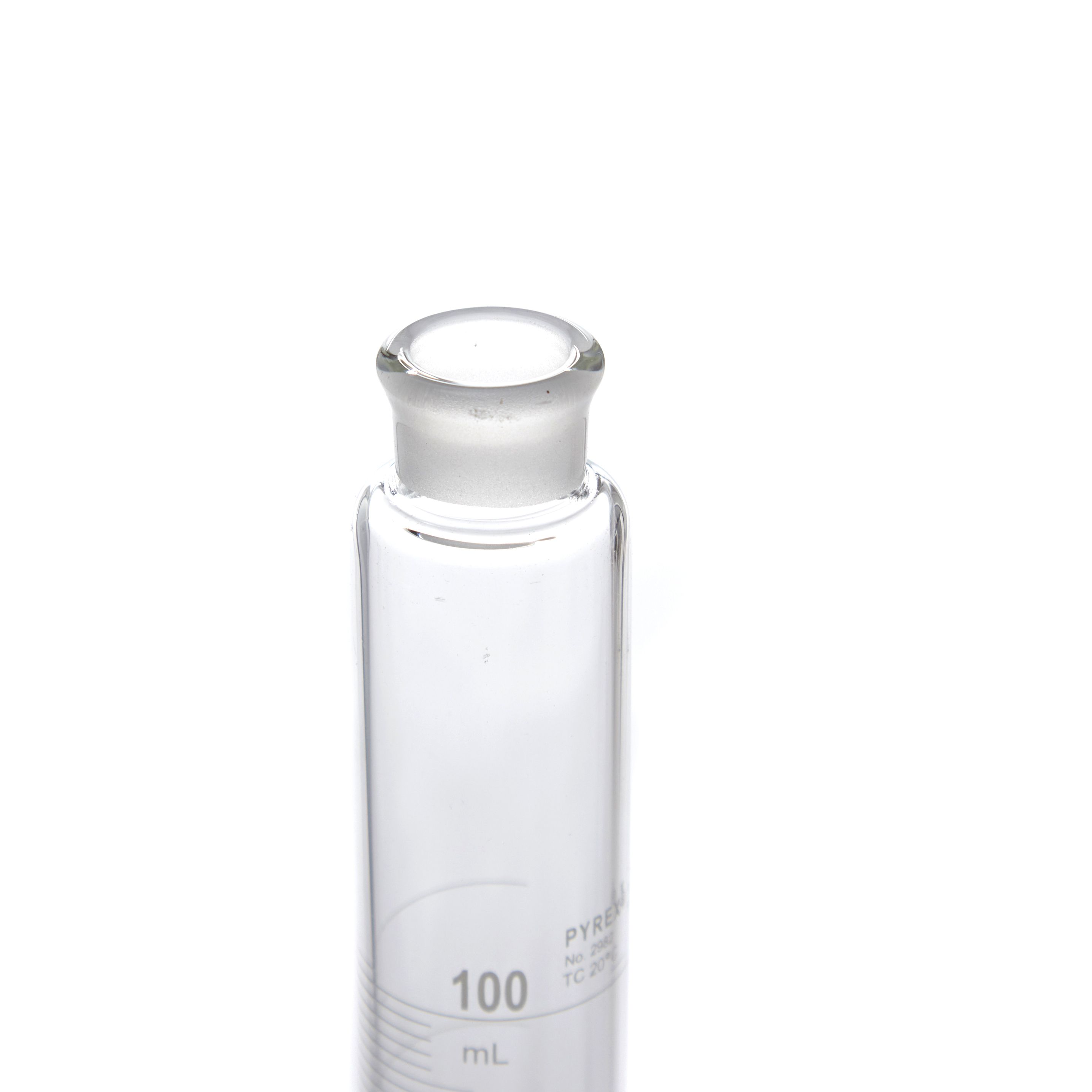 PROBETA GRADUADA DE 100ml CLASE B ASTM CON TAPÓN DE VIDRIO. PYREX