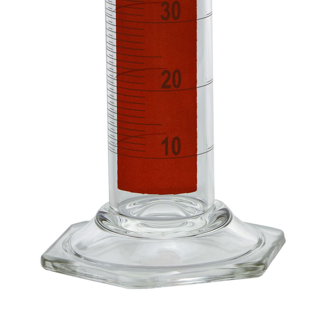 PROBETA GRADUADA DE 100ml CLASE B ASTM LÍNEA ROJA. PYREX