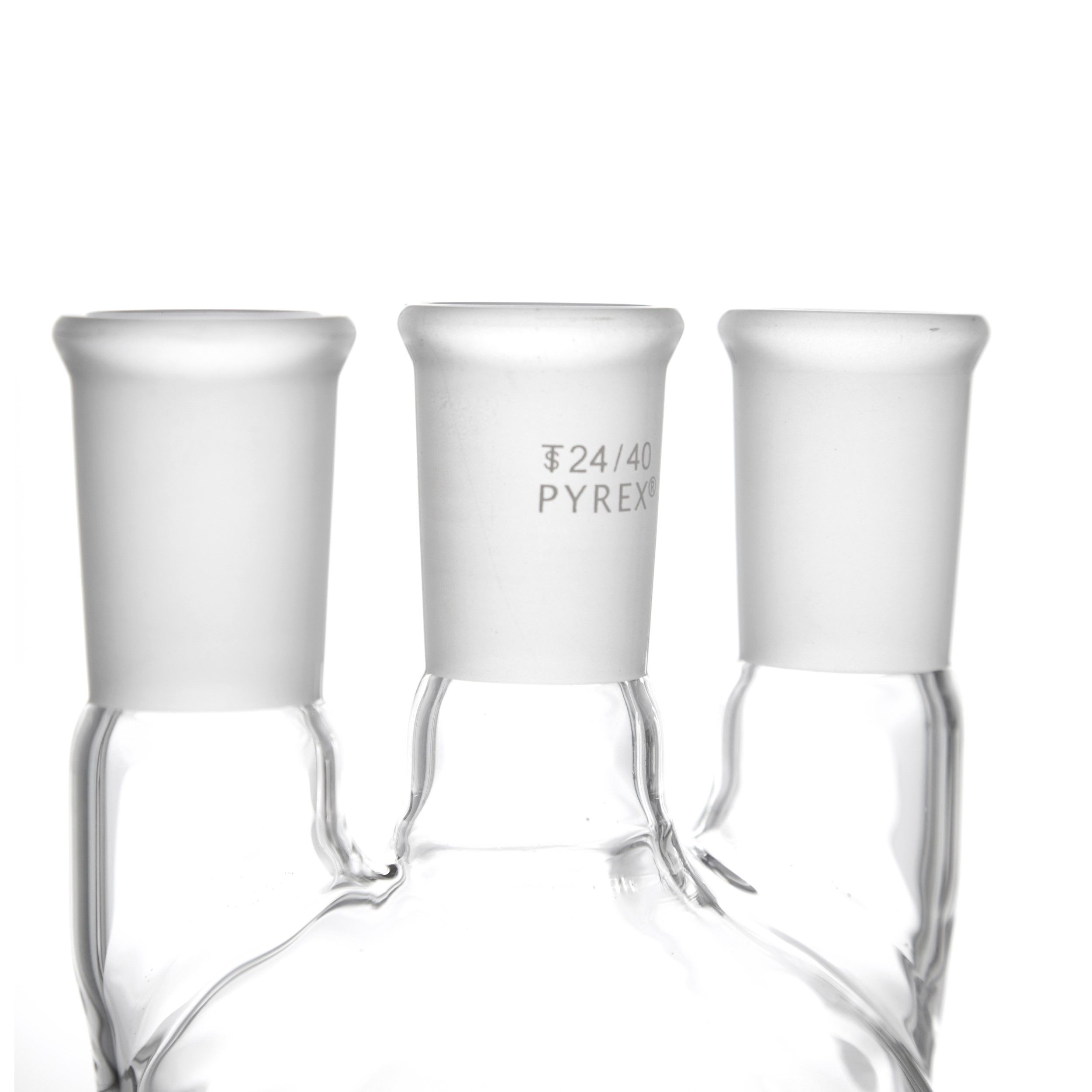 MATRAZ DE DESTILACIÓN DE 500ml CON TRES BOCAS VERTICALES 24/40. PYREX