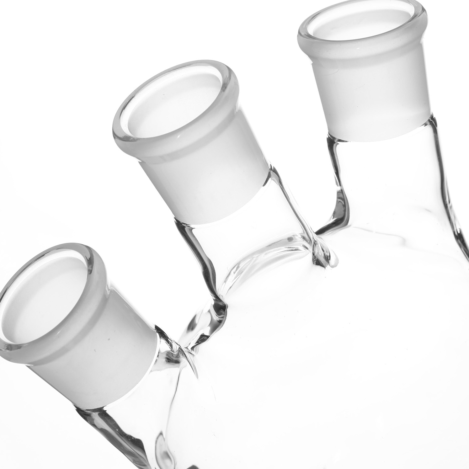 MATRAZ DE DESTILACIÓN DE 250ml CON 3 BOCAS EN ÁNGULO. PYREX