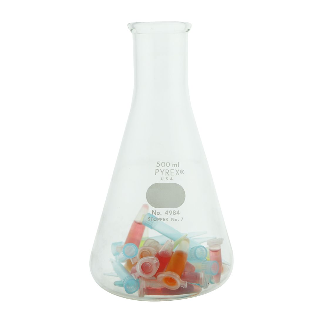 MATRAZ ERLENMEYER DE 500ml BOCA ANGOSTA. PYREX