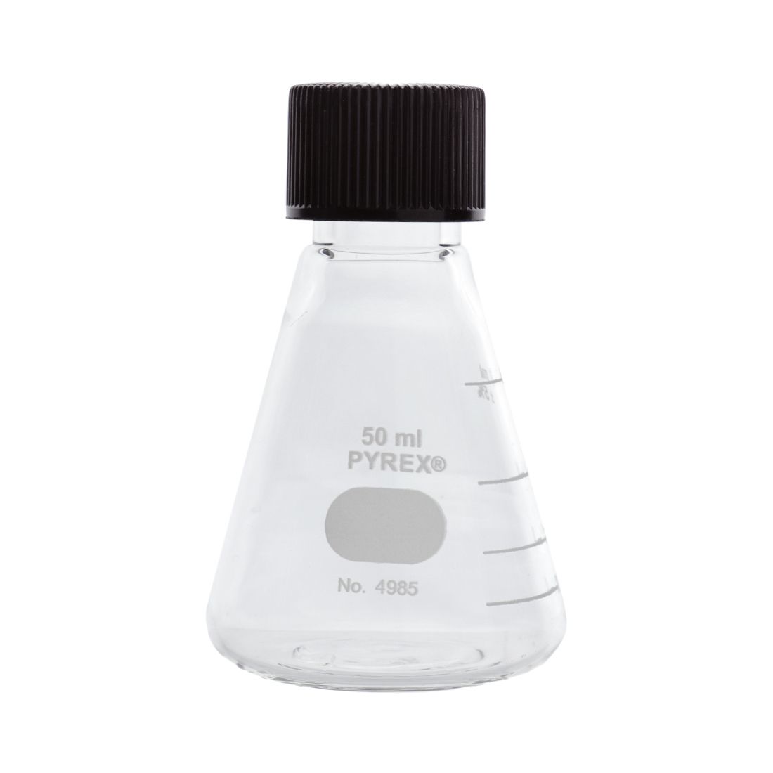 MATRAZ ERLENMEYER DE 50ml CON TAPÓN ROSCADO. PYREX