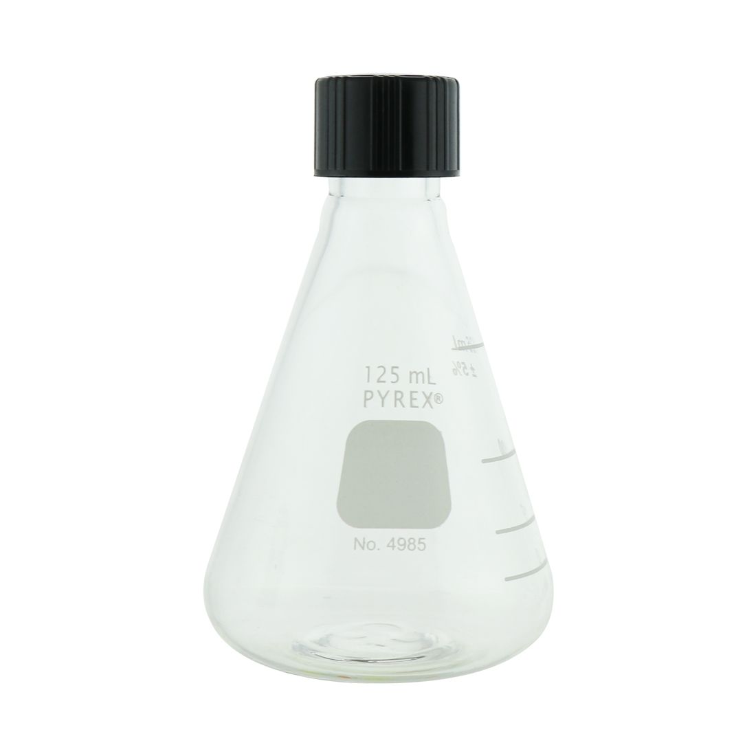 MATRAZ ERLENMEYER DE 125ml CON TAPÓN ROSCADO. PYREX