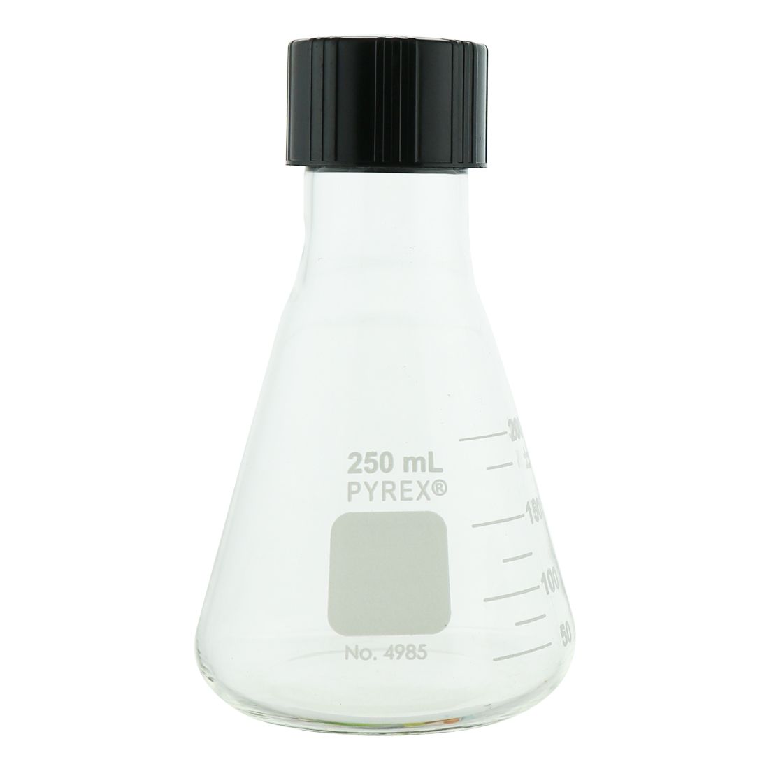 MATRAZ ERLENMEYER DE 250ml CON TAPÓN ROSCADO. PYREX