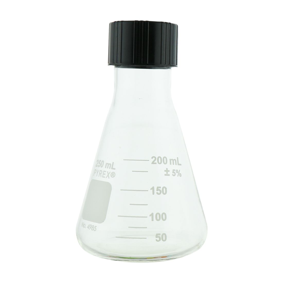MATRAZ ERLENMEYER DE 250ml CON TAPÓN ROSCADO. PYREX