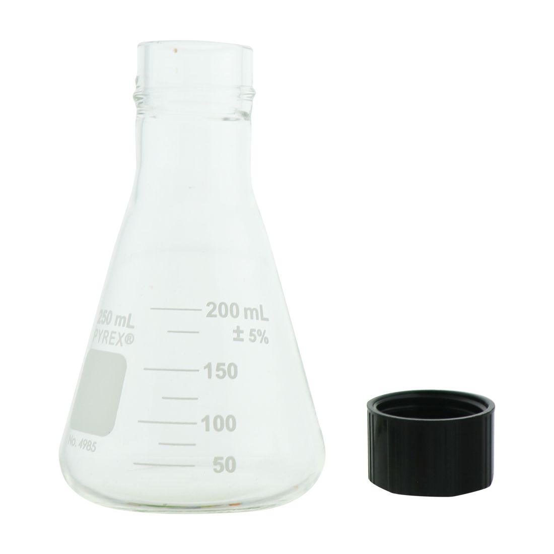 MATRAZ ERLENMEYER DE 250ml CON TAPÓN ROSCADO. PYREX
