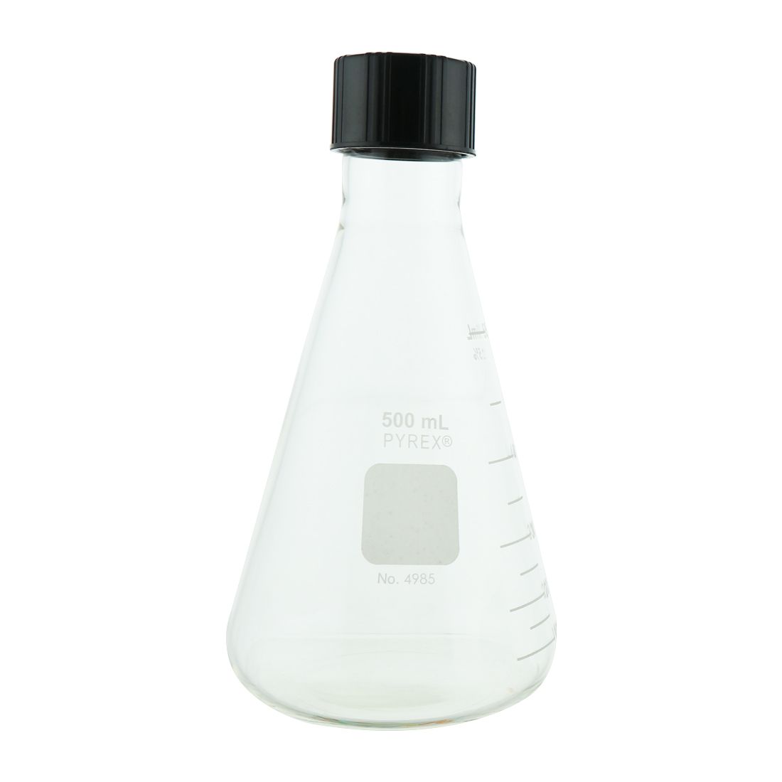 MATRAZ ERLENMEYER DE 500ml CON TAPÓN ROSCADO. PYREX