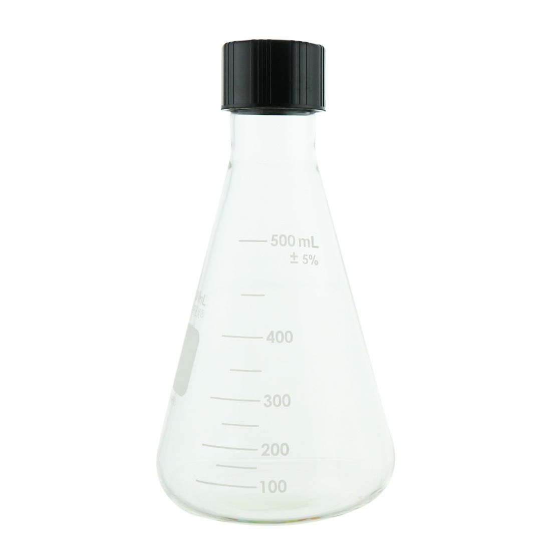 MATRAZ ERLENMEYER DE 500ml CON TAPÓN ROSCADO. PYREX