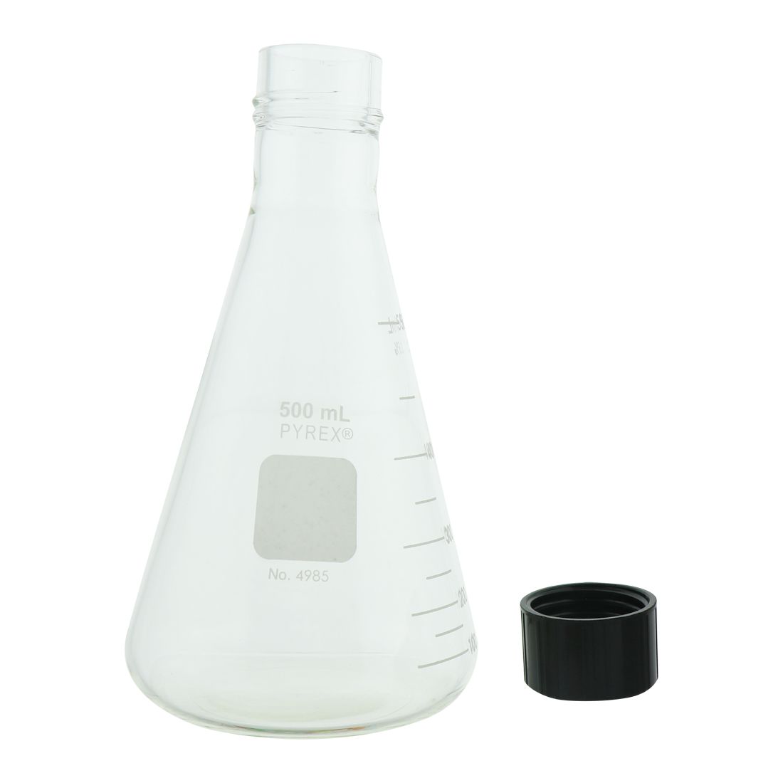 MATRAZ ERLENMEYER DE 500ml CON TAPÓN ROSCADO. PYREX