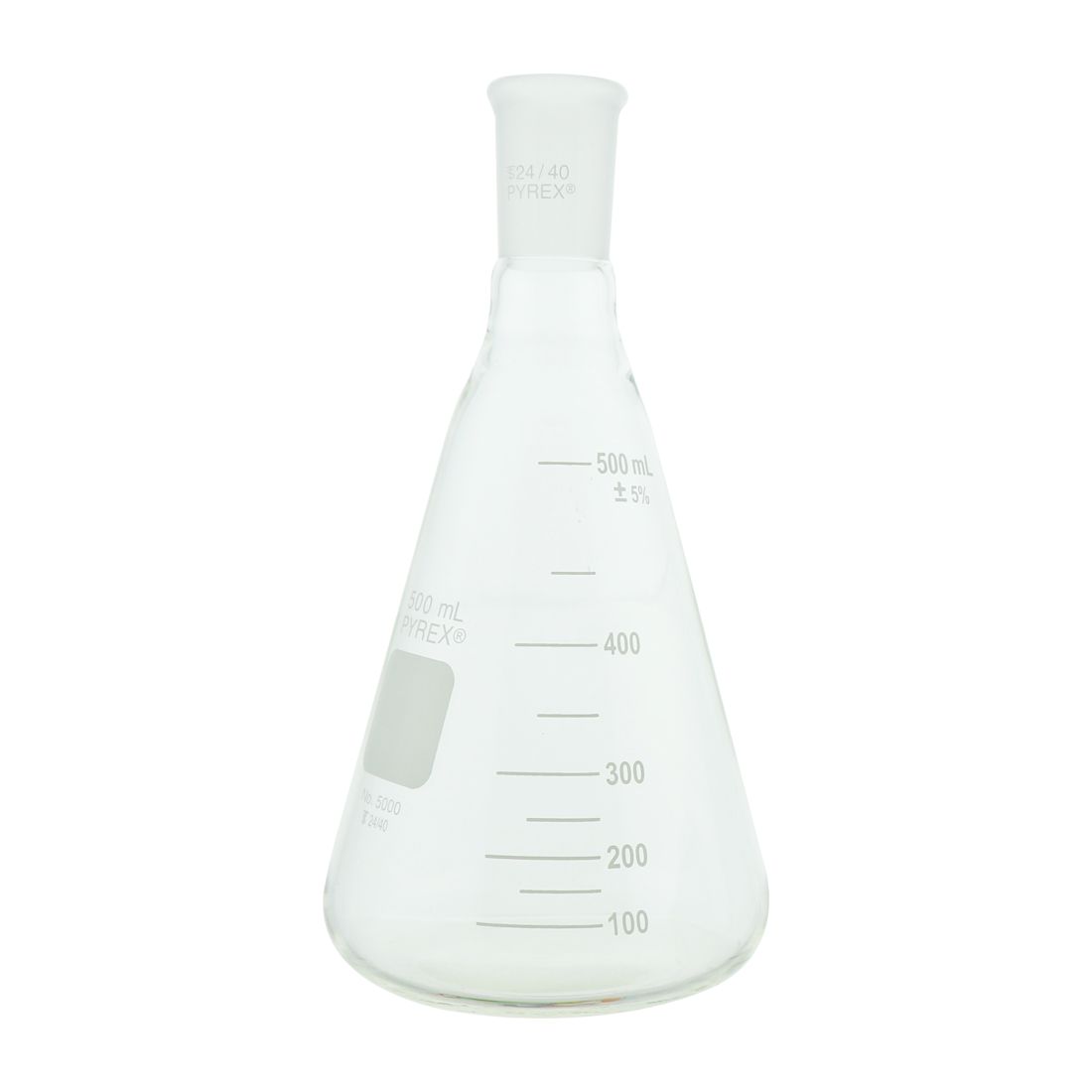 MATRAZ ERLENMEYER DE 500ml CON JUNTA 24/40. PYREX