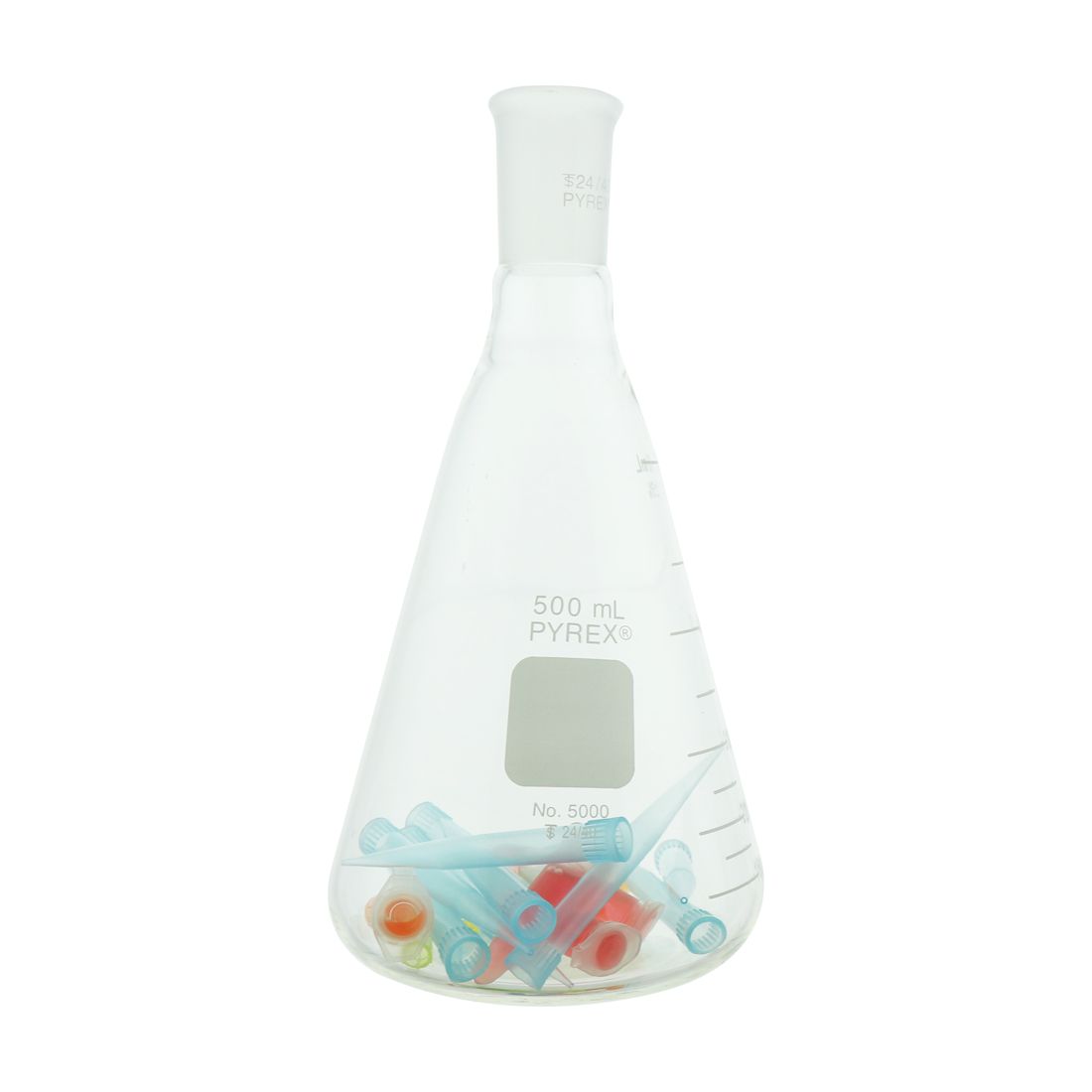 MATRAZ ERLENMEYER DE 500ml CON JUNTA 24/40. PYREX
