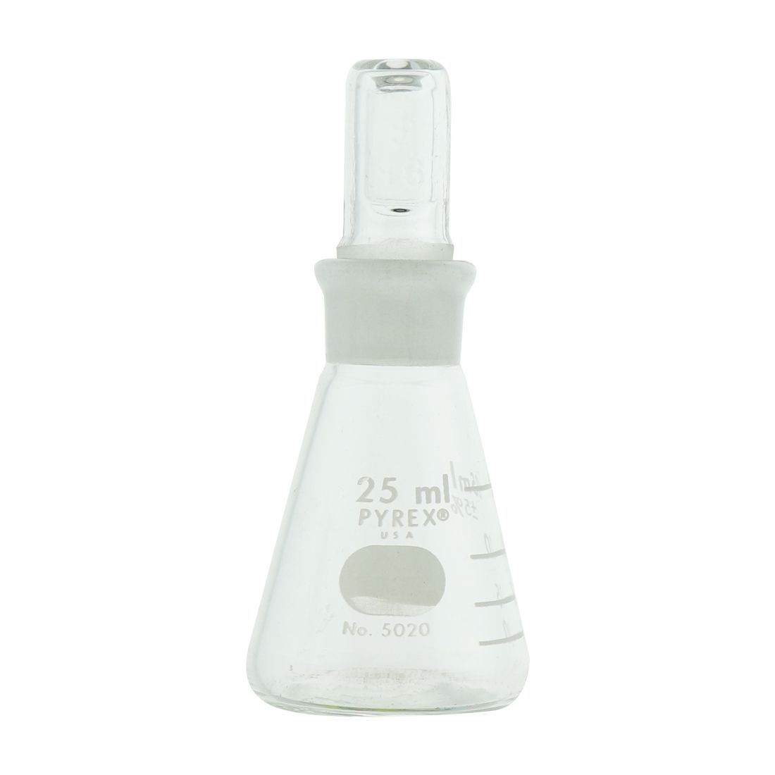 MATRAZ ERLENMEYER DE 25ml CON TAPÓN DE VIDRIO. KIMAX