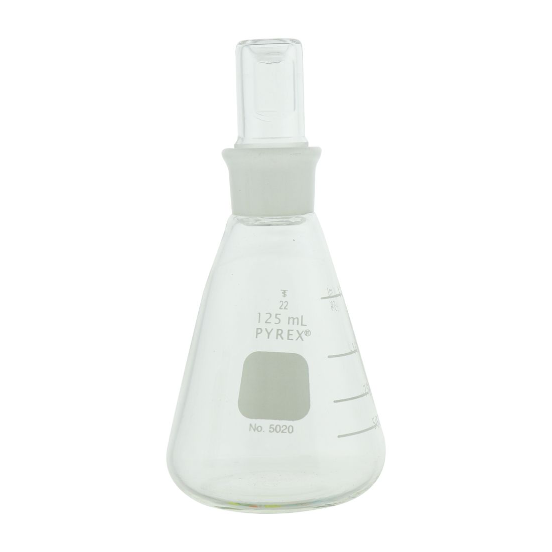 MATRAZ ERLENMEYER DE 125ml CON TAPÓN DE VIDRIO. KIMAX