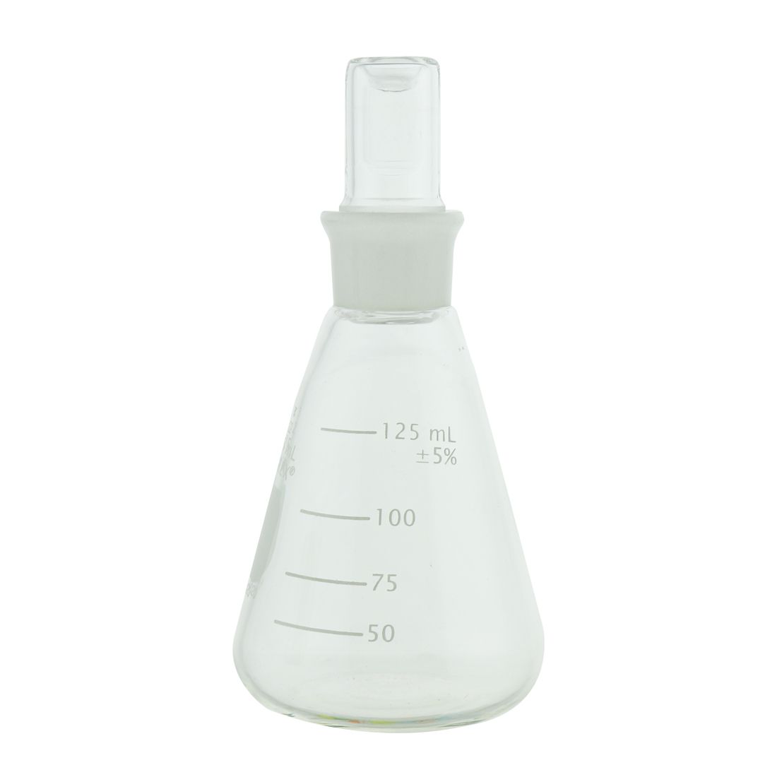 MATRAZ ERLENMEYER DE 125ml CON TAPÓN DE VIDRIO. KIMAX