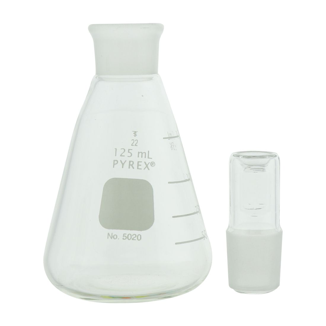 MATRAZ ERLENMEYER DE 125ml CON TAPÓN DE VIDRIO. KIMAX