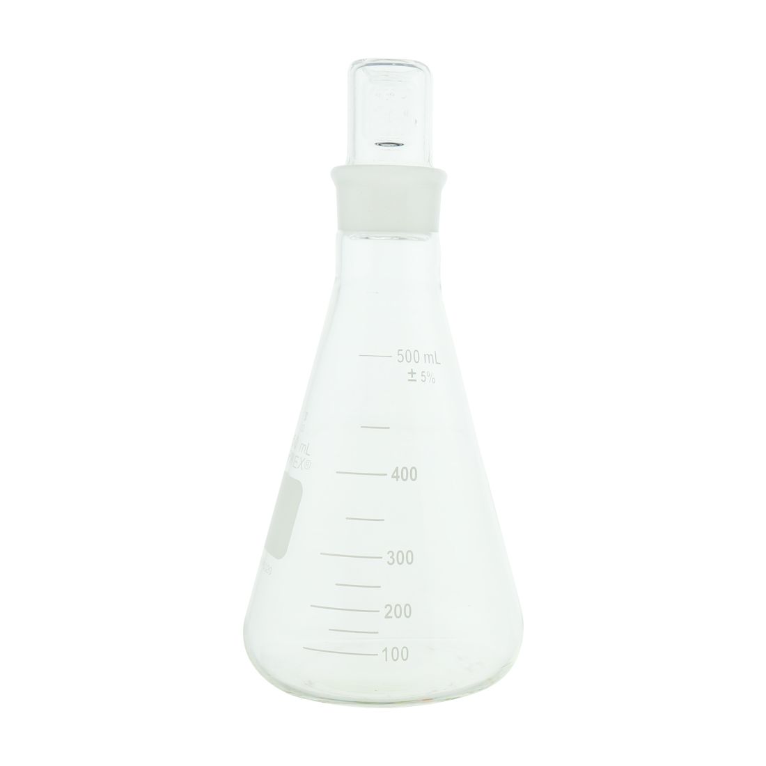 MATRAZ ERLENMEYER DE 500ml CON TAPÓN DE VIDRIO. PYREX