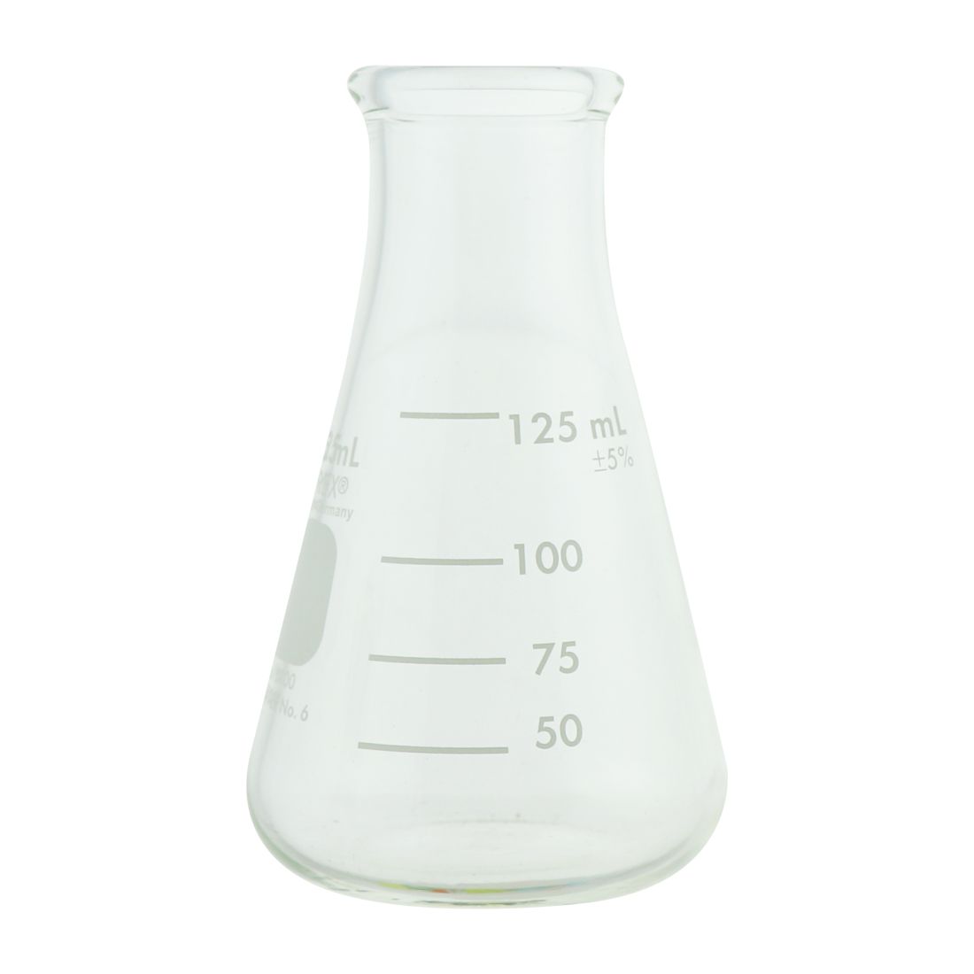MATRAZ ERLENMEYER DE 125ml BOCA ANCHA. PYREX