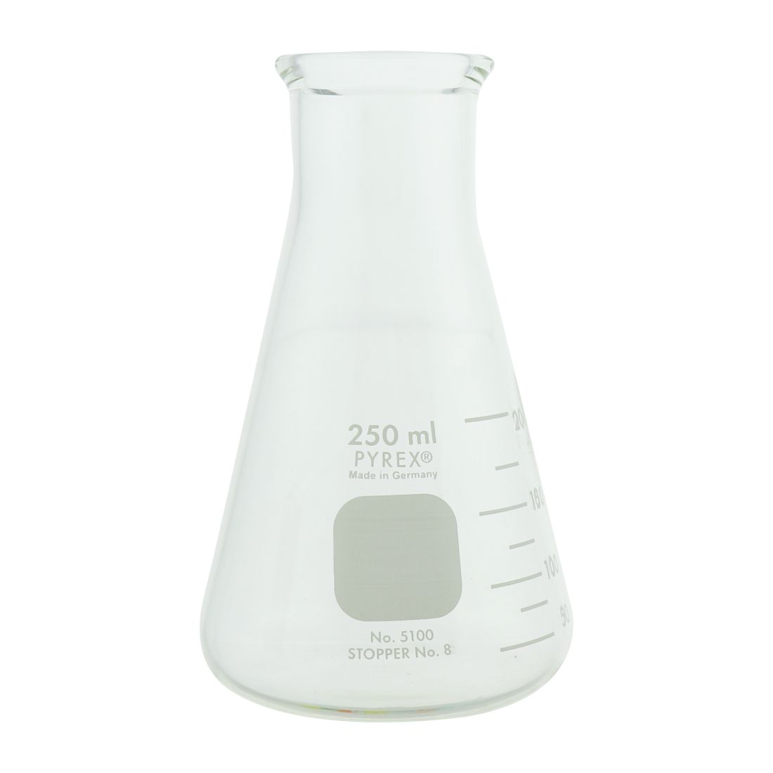 MATRAZ ERLENMEYER DE 250ml BOCA ANCHA. PYREX