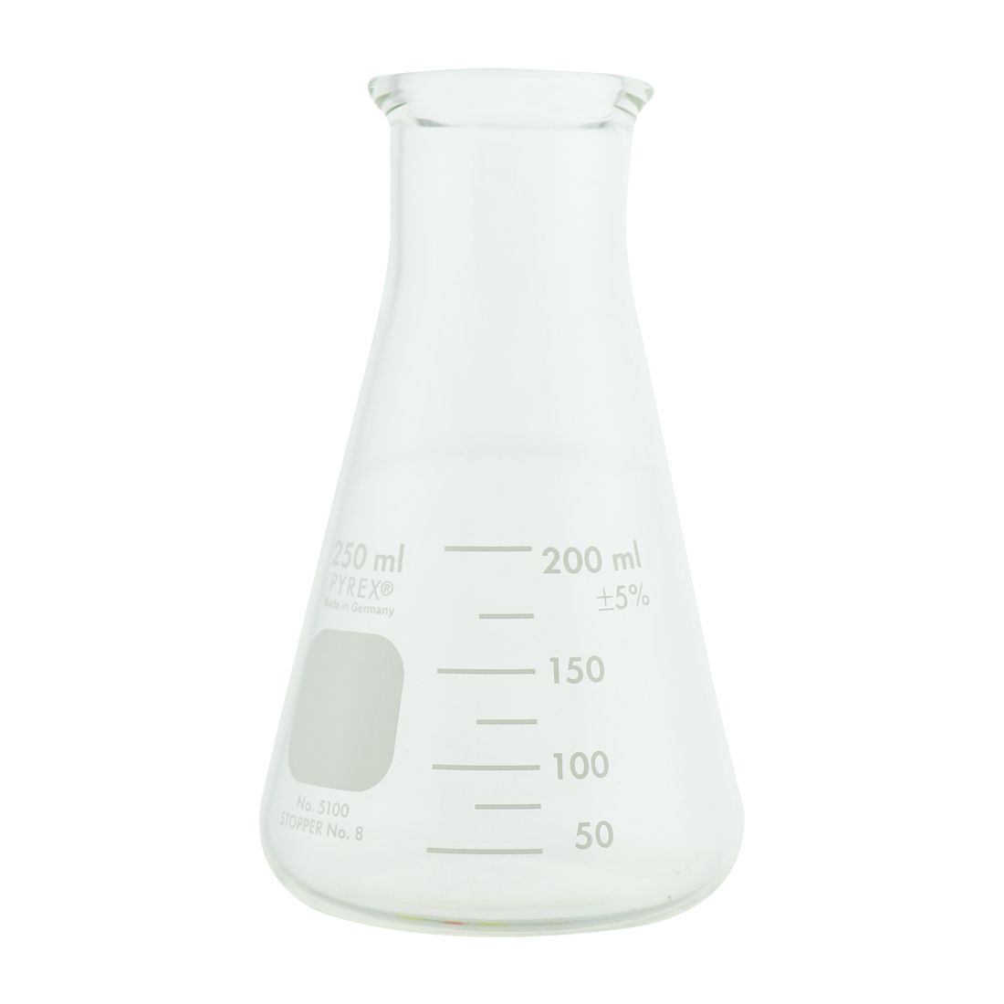 MATRAZ ERLENMEYER DE 250ml BOCA ANCHA. PYREX