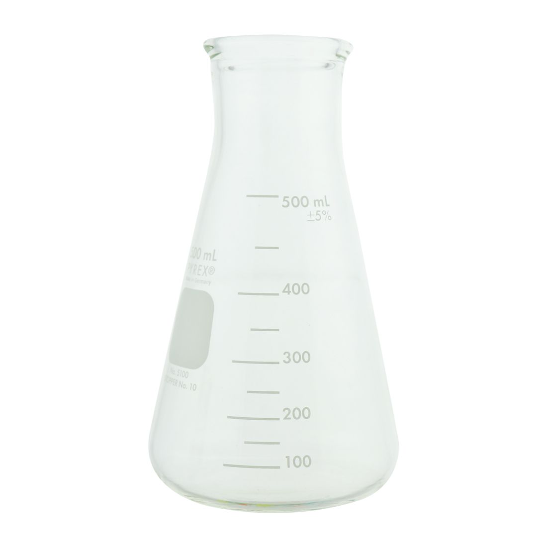 MATRAZ ERLENMEYER DE 500ml BOCA ANCHA. PYREX