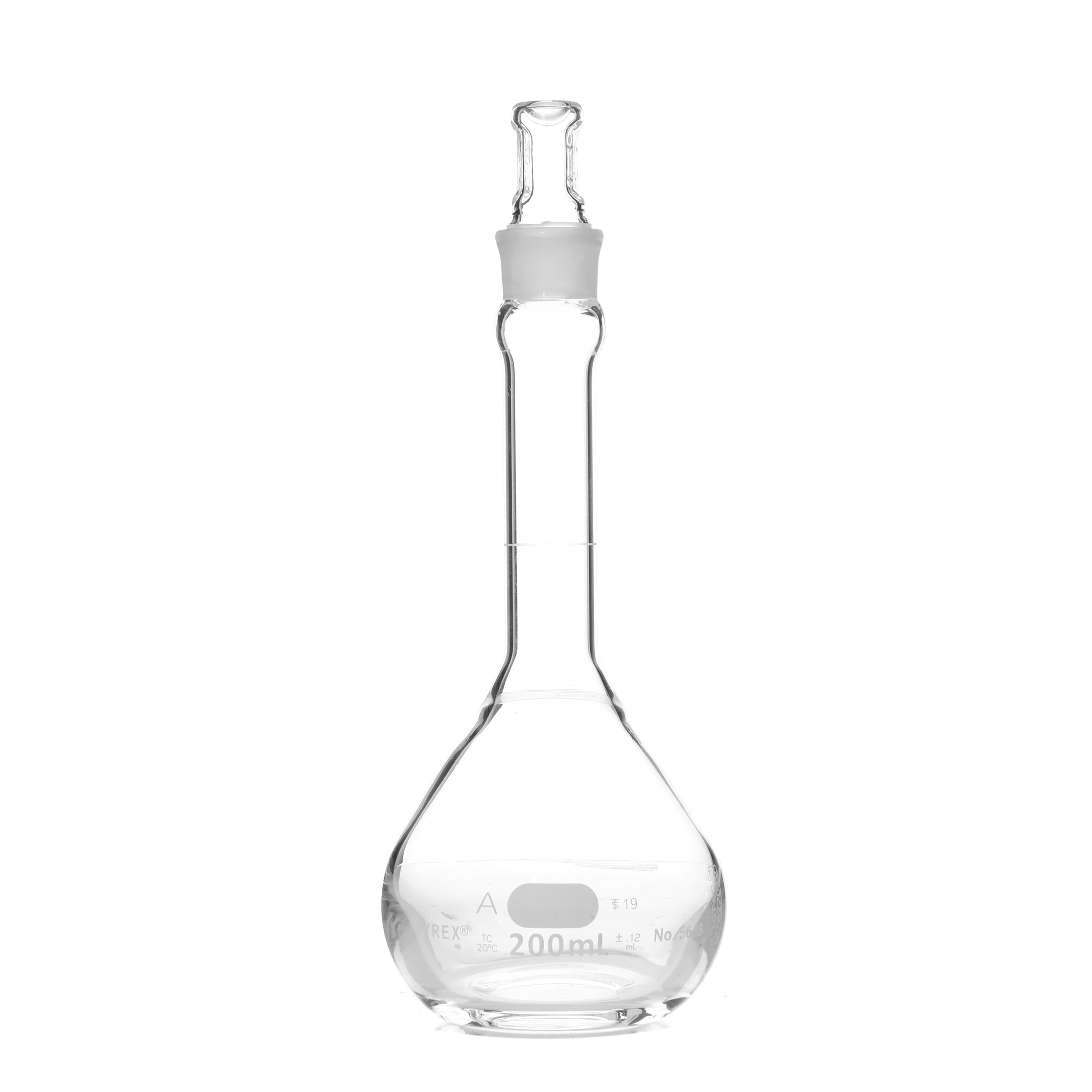MATRAZ VOLUMÉTRICO DE 200ml CLASE A ASTM BOCA ANCHA. PYREX