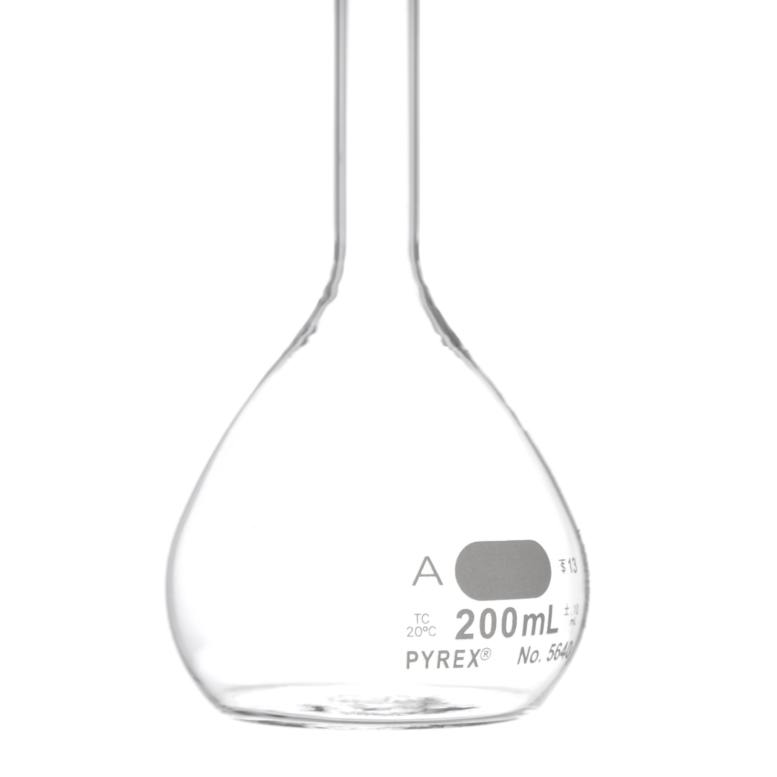 MATRAZ VOLUMÉTRICO DE 200ml CLASE A ASTM. PYREX
