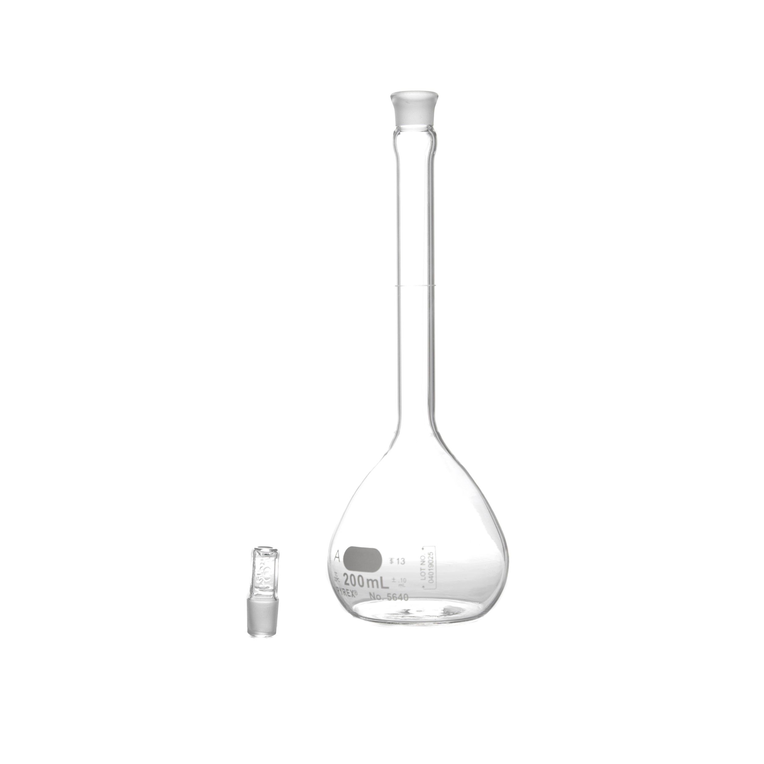 MATRAZ VOLUMÉTRICO DE 200ml CLASE A ASTM. PYREX