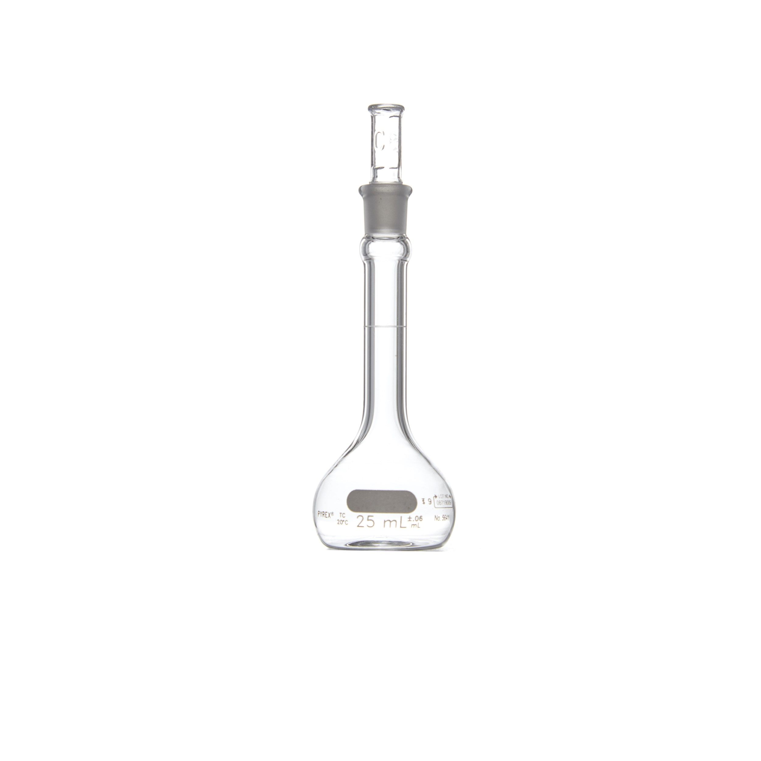 MATRAZ VOLUMÉTRICO DE 25ml CLASE B ASTM. PYREX
