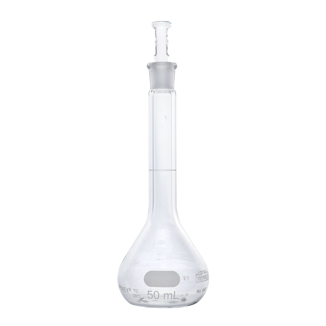 MATRAZ VOLUMÉTRICO DE 50ml CLASE B ASTM. PYREX