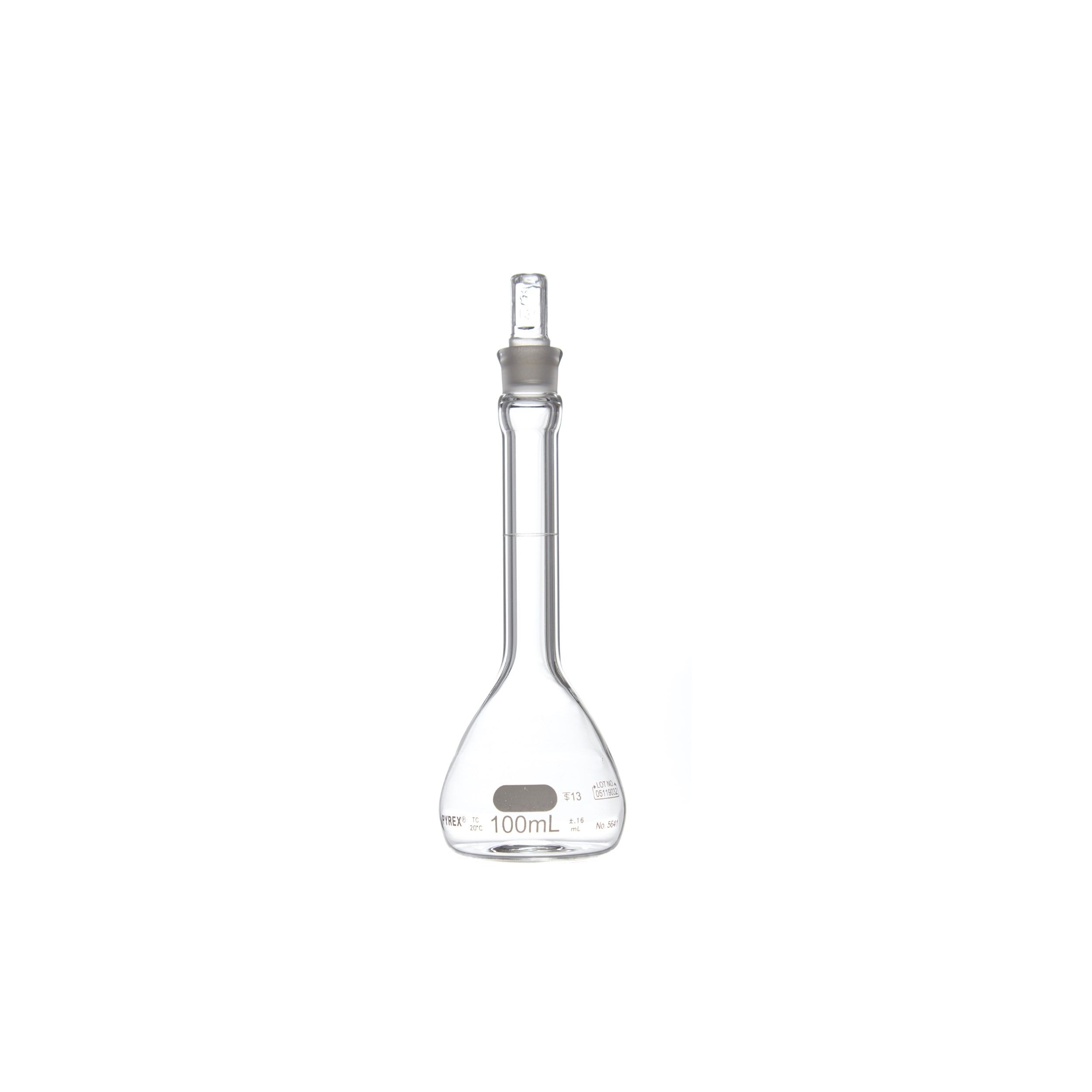 MATRAZ VOLUMÉTRICO DE 100ml CLASE B ASTM. PYREX