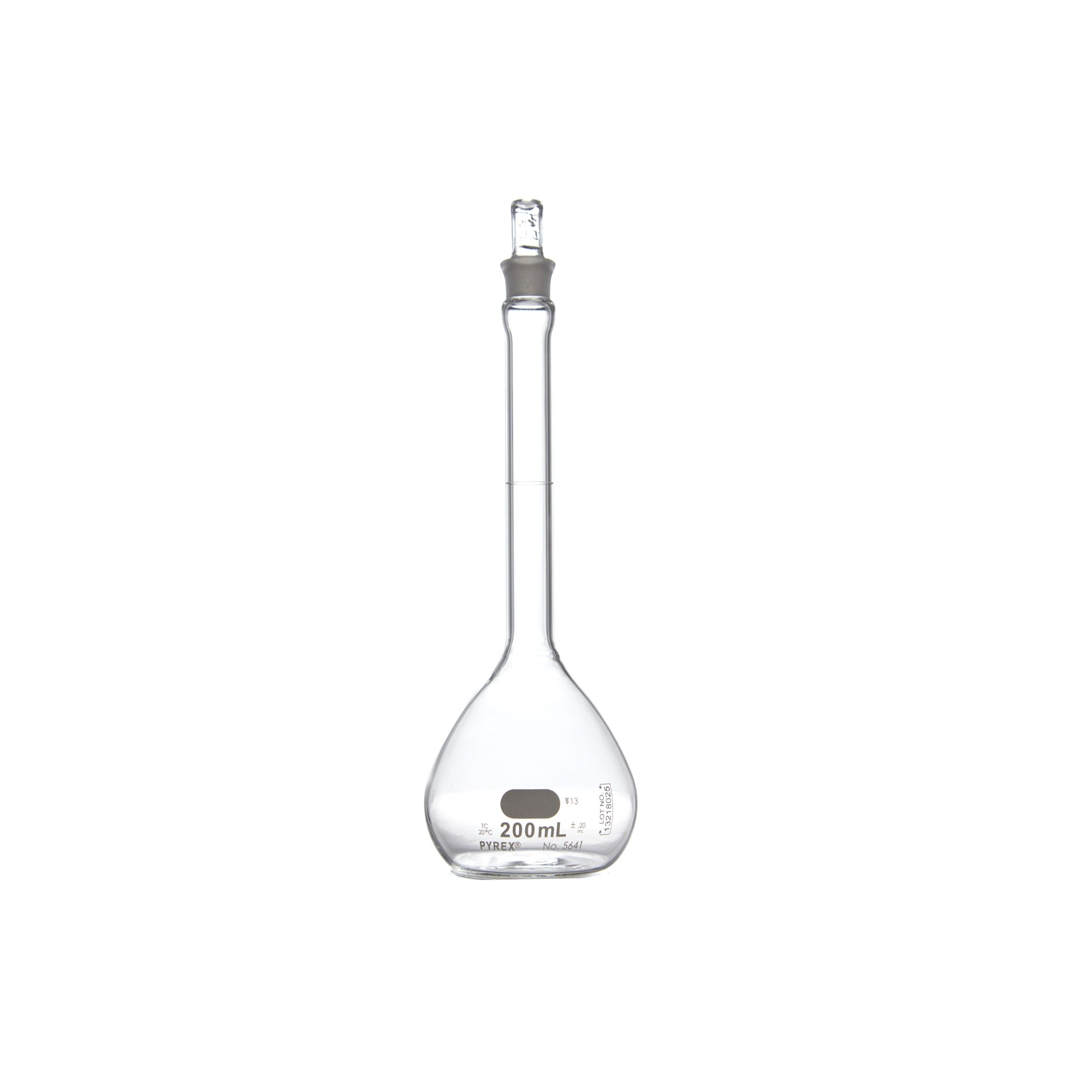 MATRAZ VOLUMÉTRICO DE 200ml CLASE B ASTM. PYREX