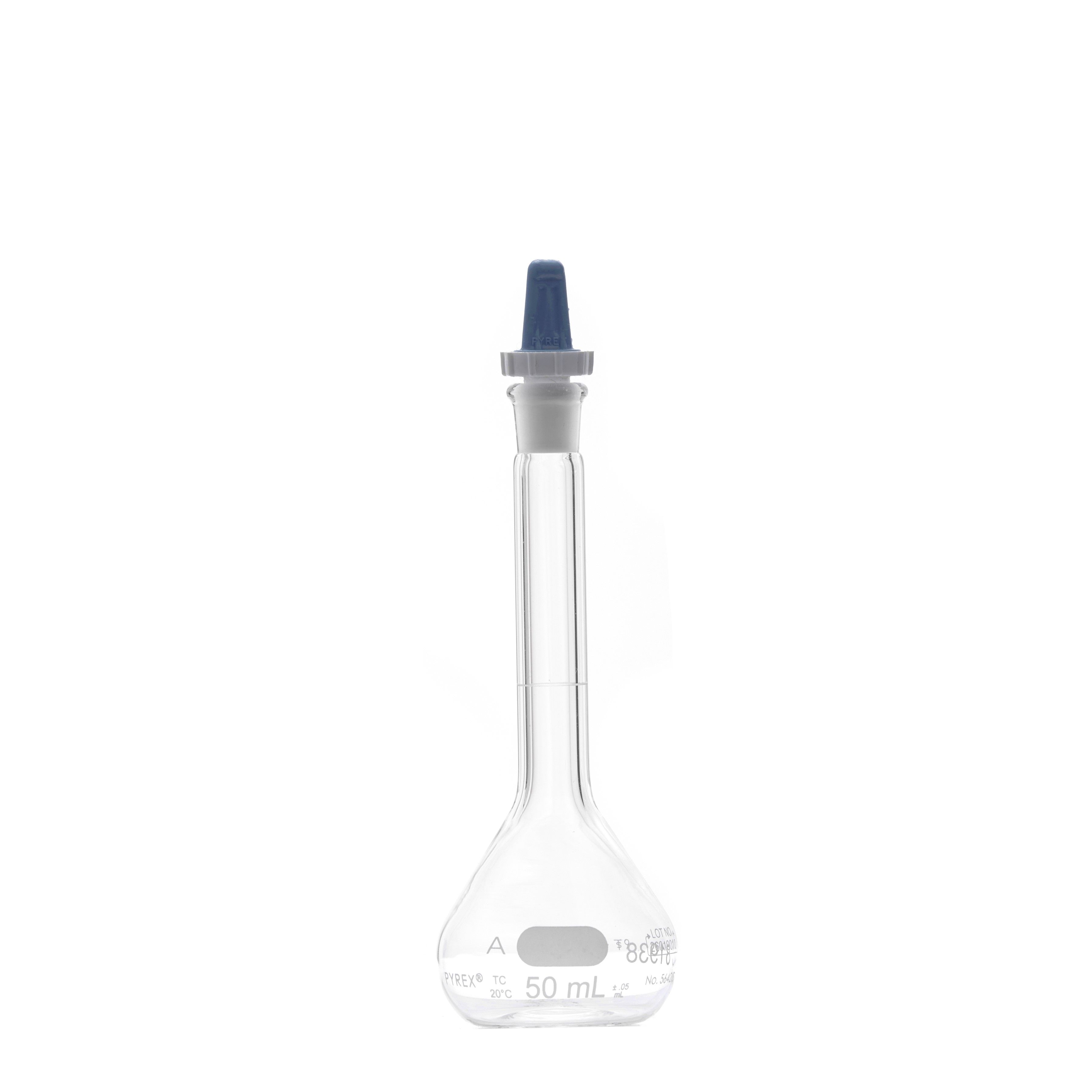 MATRAZ VOLUMÉTRICO DE 50ml CLASE A ASTM. PYREX