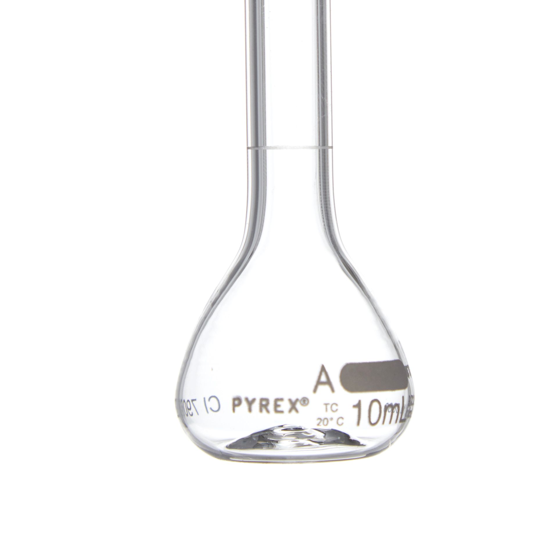 MATRAZ VOLUMÉTRICO DE 10ml CLASE A ASTM CON CERTIFICADO. PYREX