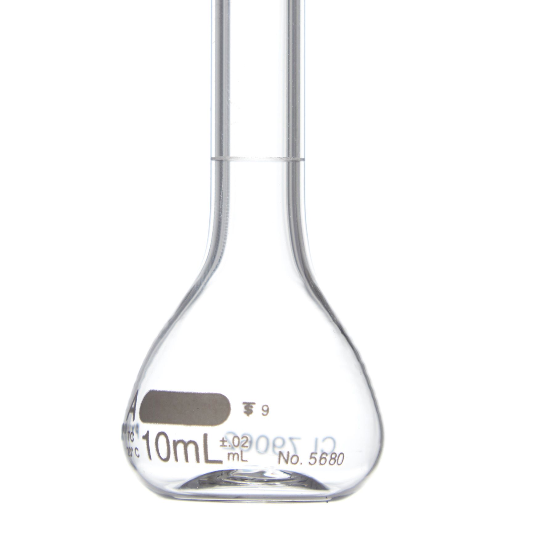 MATRAZ VOLUMÉTRICO DE 10ml CLASE A ASTM CON CERTIFICADO. PYREX