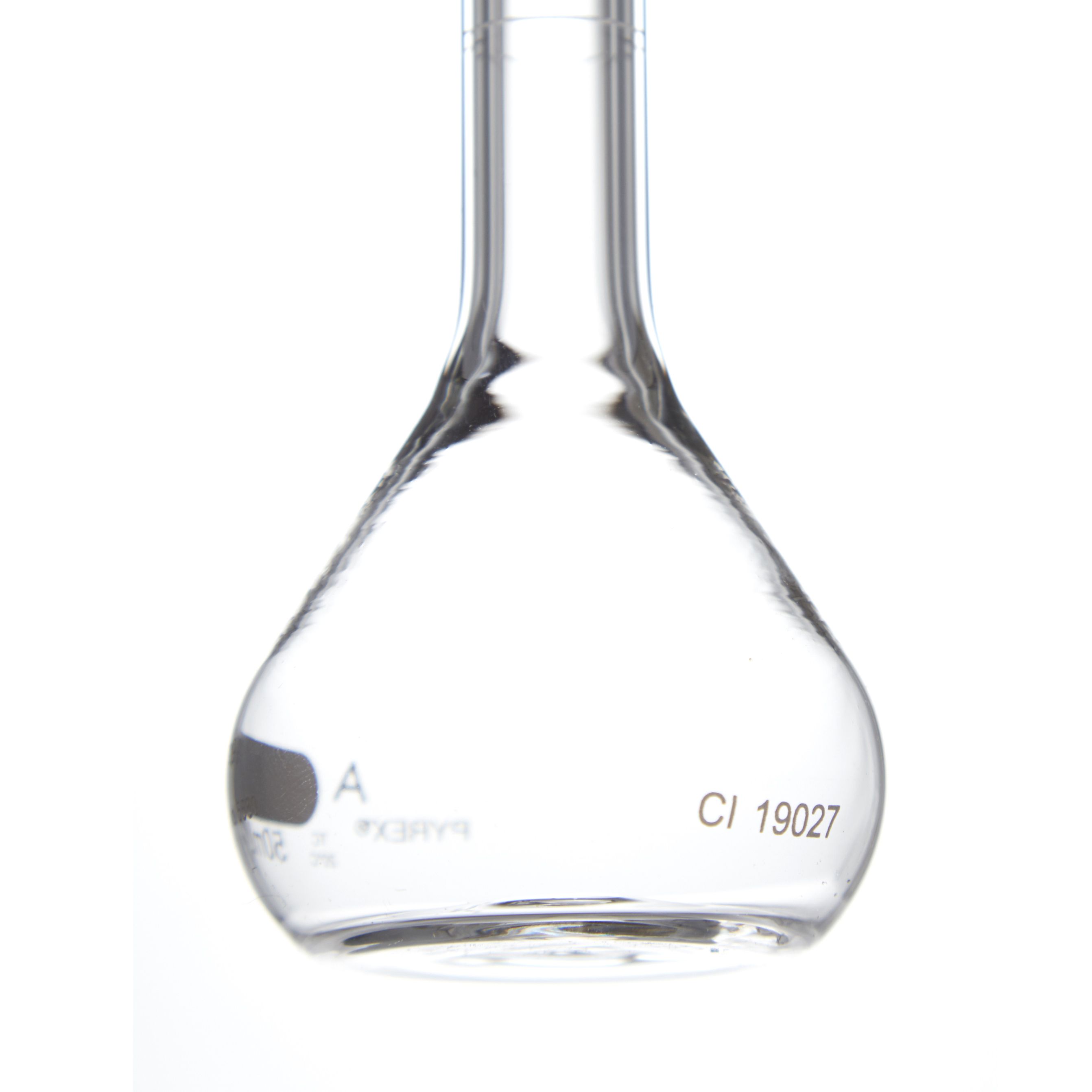 MATRAZ VOLUMÉTRICO DE 50ml CLASE A ASTM CON CERTIFICADO. PYREX