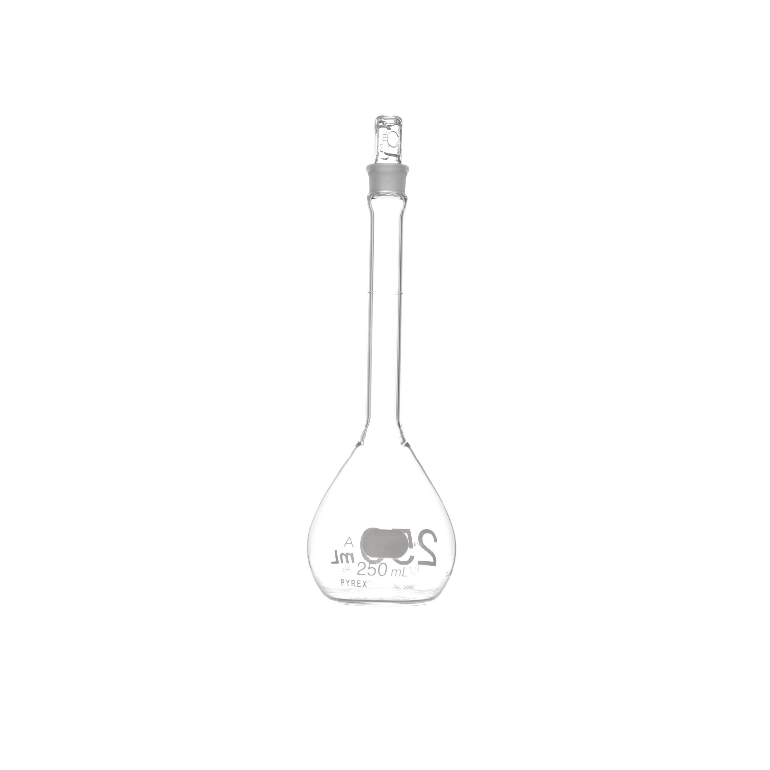 MATRAZ VOLUMÉTRICO DE 250ml CLASE A ASTM CON CERTIFICADO. PYREX