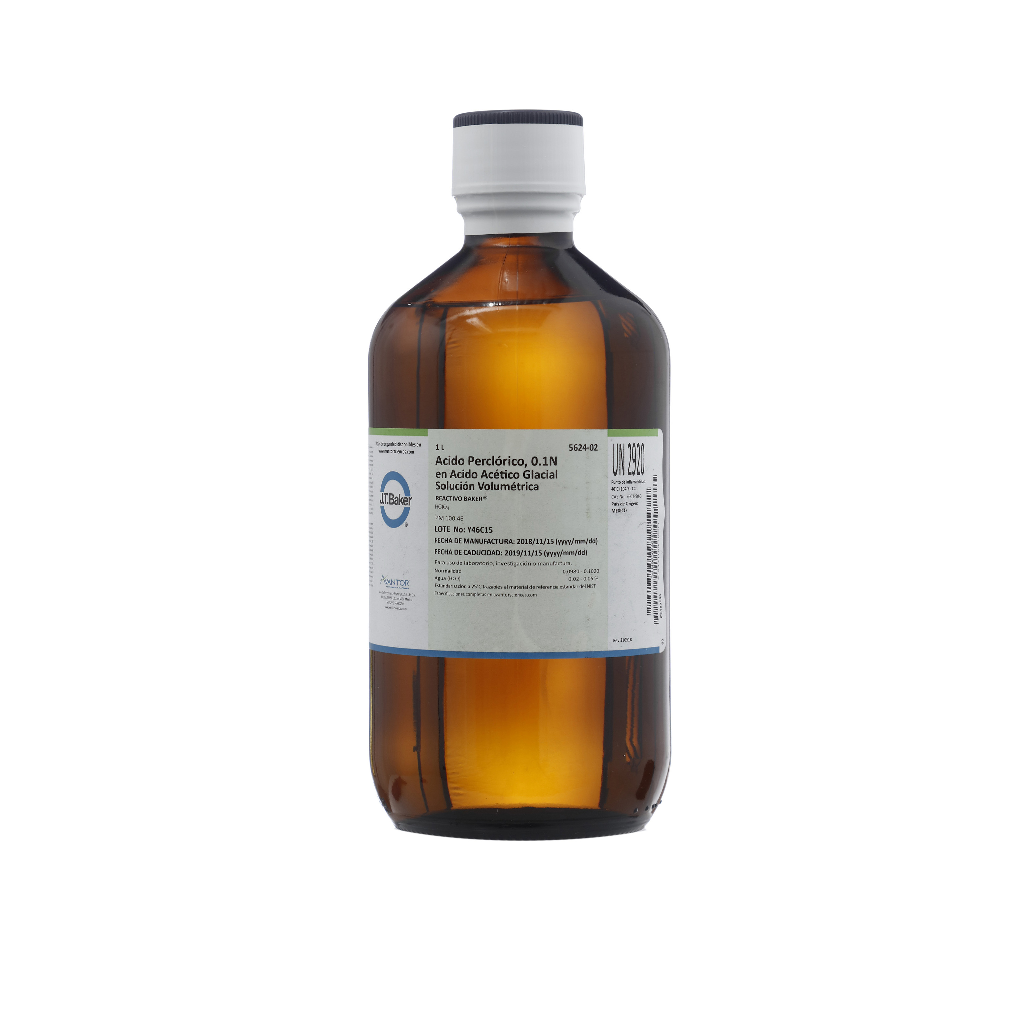 ÁCIDO PERCLÓRICO 0.1N DE 1l. JT BAKER