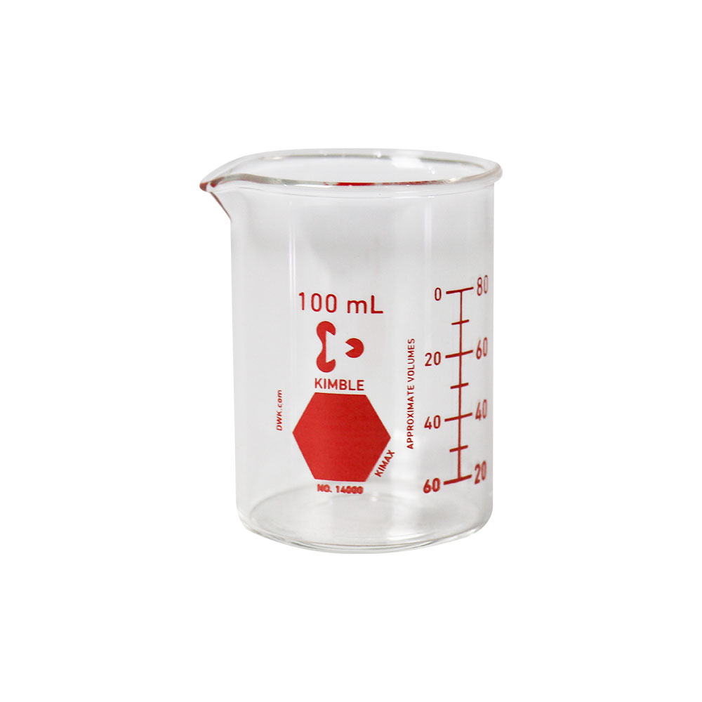 VASO DE PRECIPITADO DE 100 ml (ROJO). KIMAX