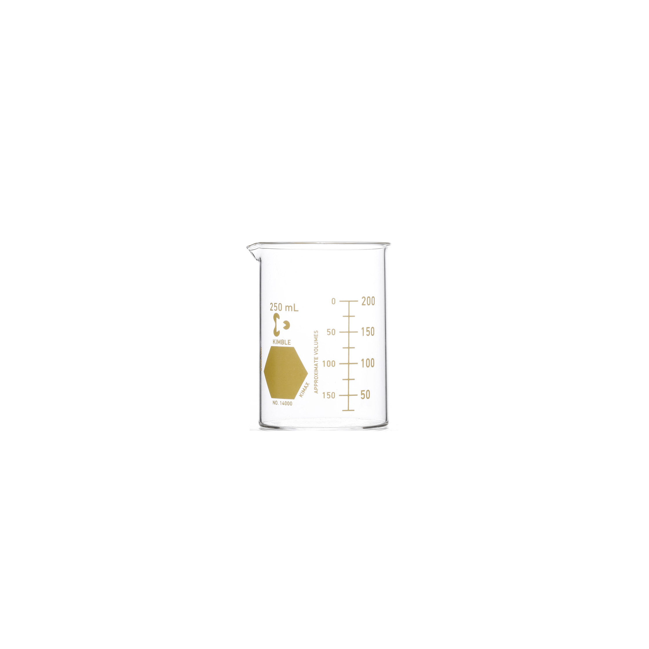 VASO DE PRECIPITADO DE 250ml (AMARILLO). KIMAX