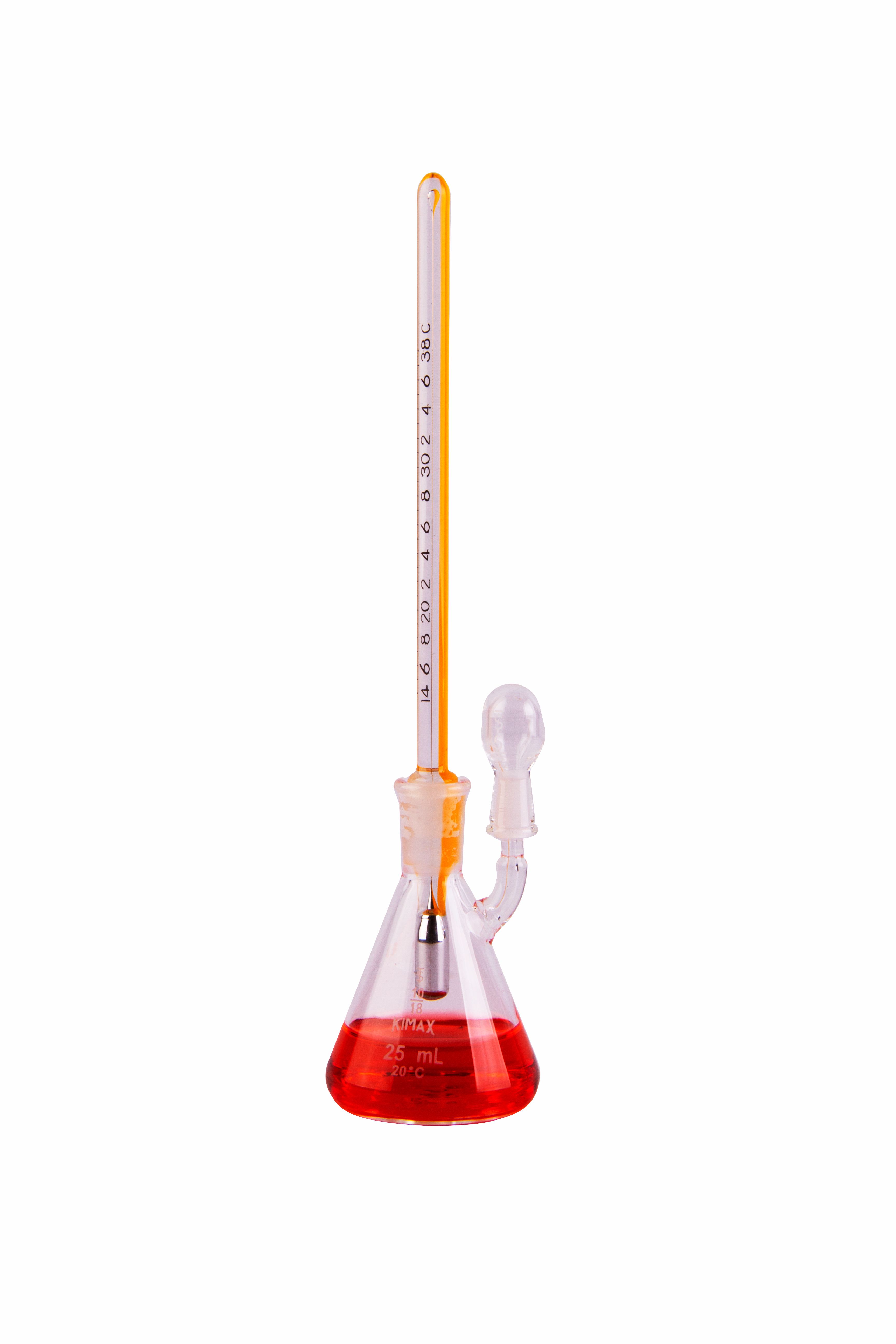 PICNÓMETRO DE 25ml CON TERMÓMETRO. KIMAX