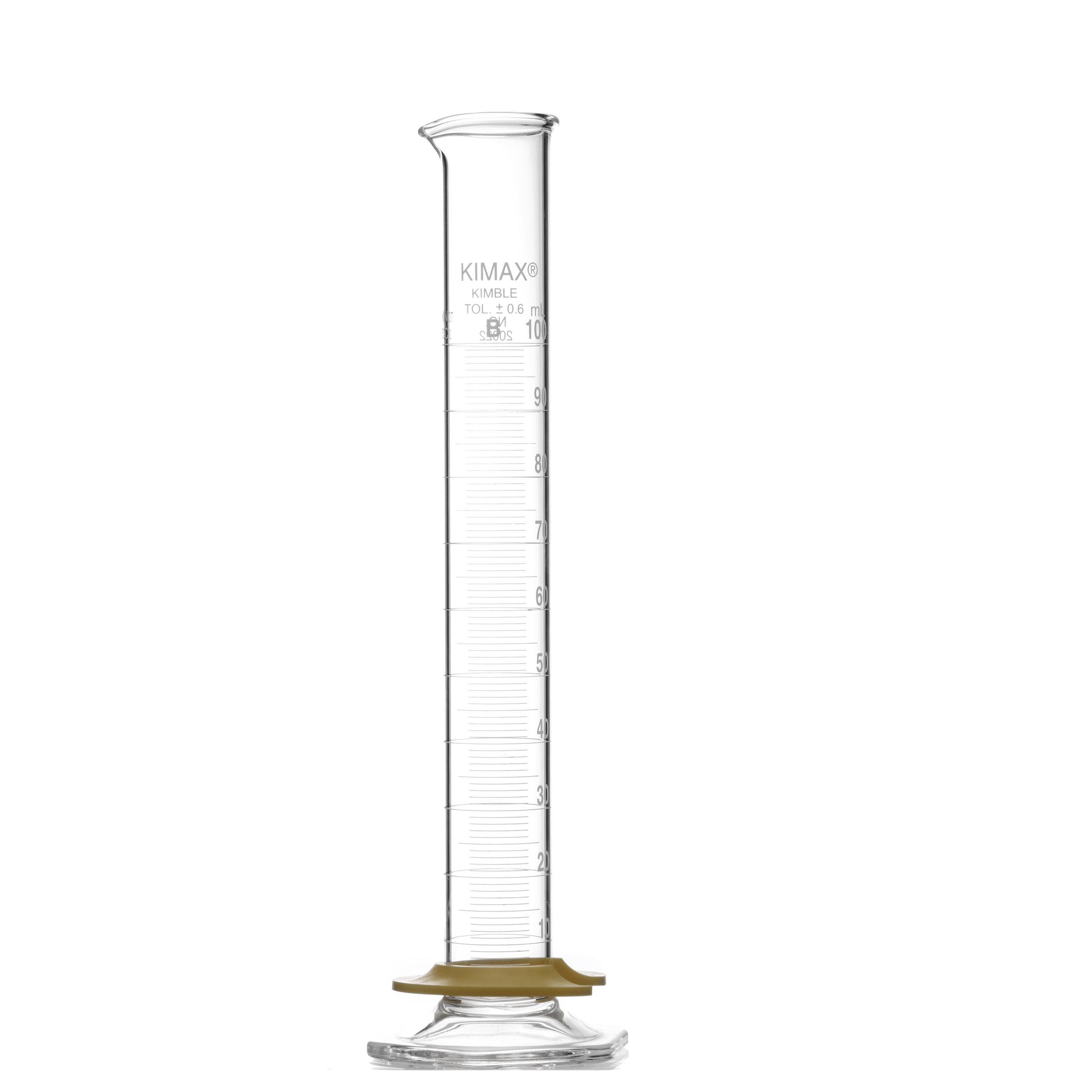 PROBETA GRADUADA DE 100ml CLASE B ASTM CON PICO DE VERTIDO. KIMAX