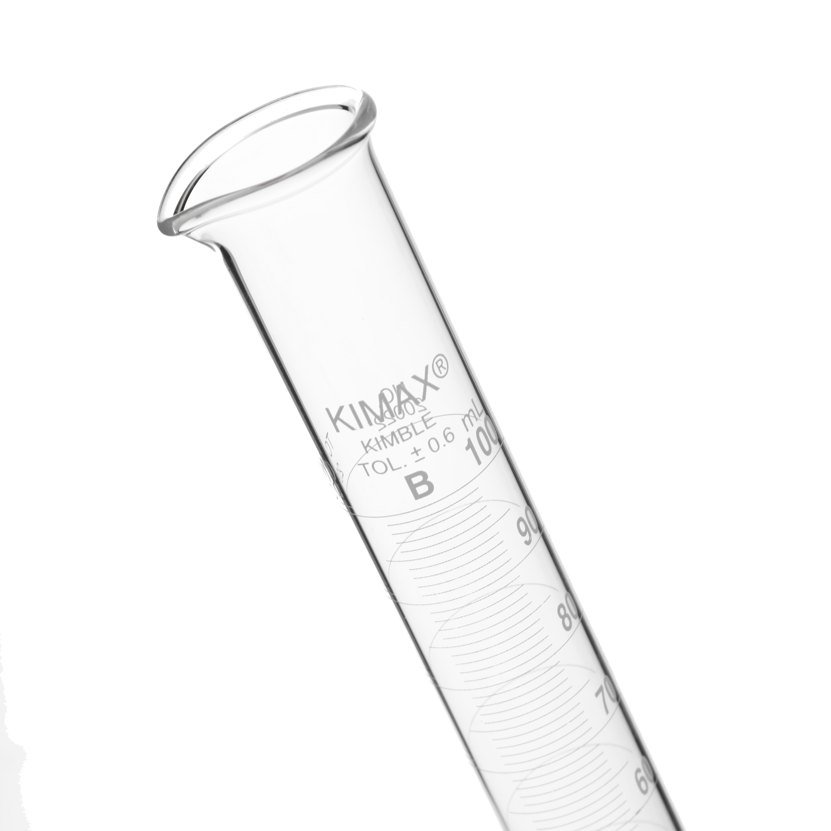 PROBETA GRADUADA DE 100ml CLASE B ASTM CON PICO DE VERTIDO. KIMAX