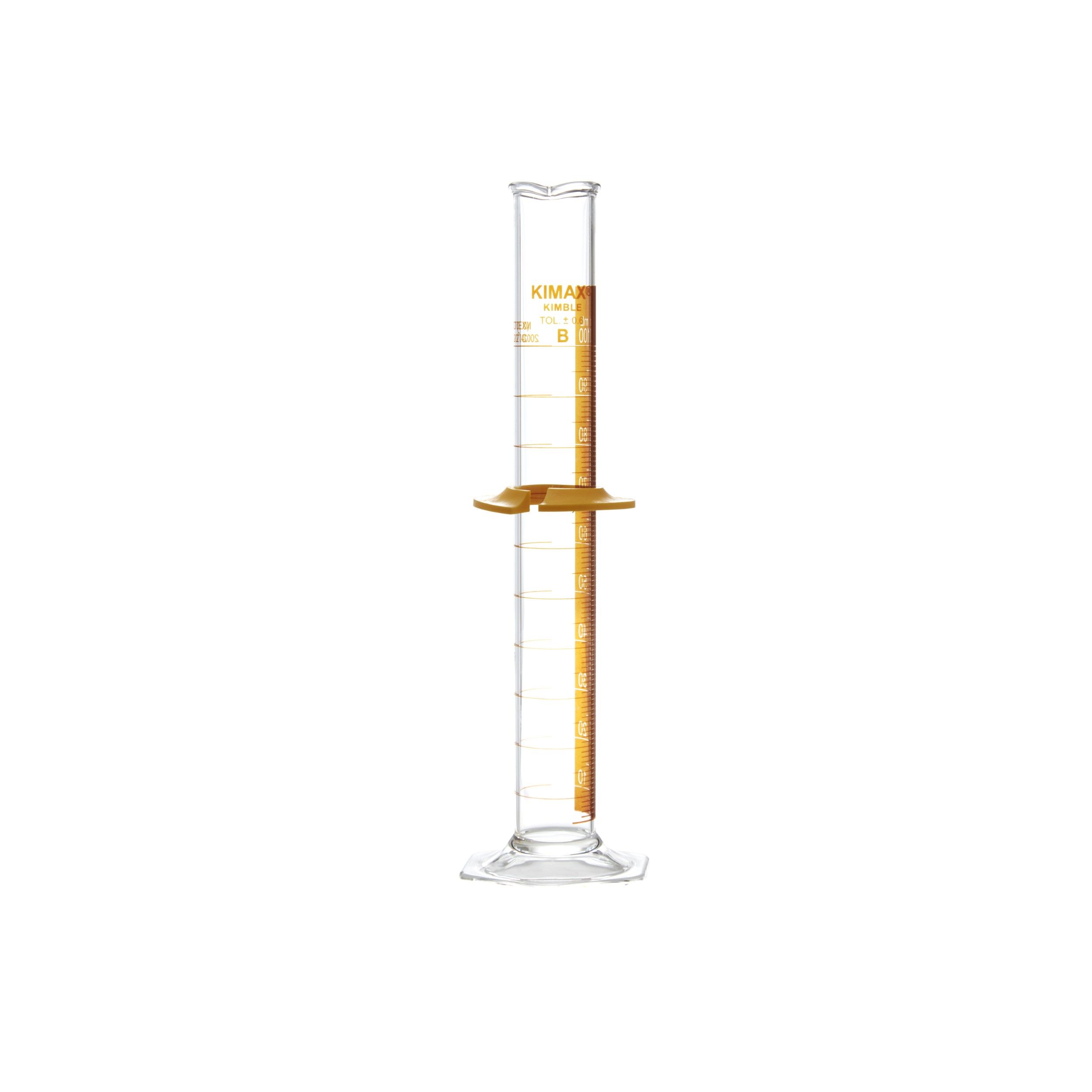 PROBETA GRADUADA DE 100ml CLASE B ASTM LÍNEA ROJA. KIMAX
