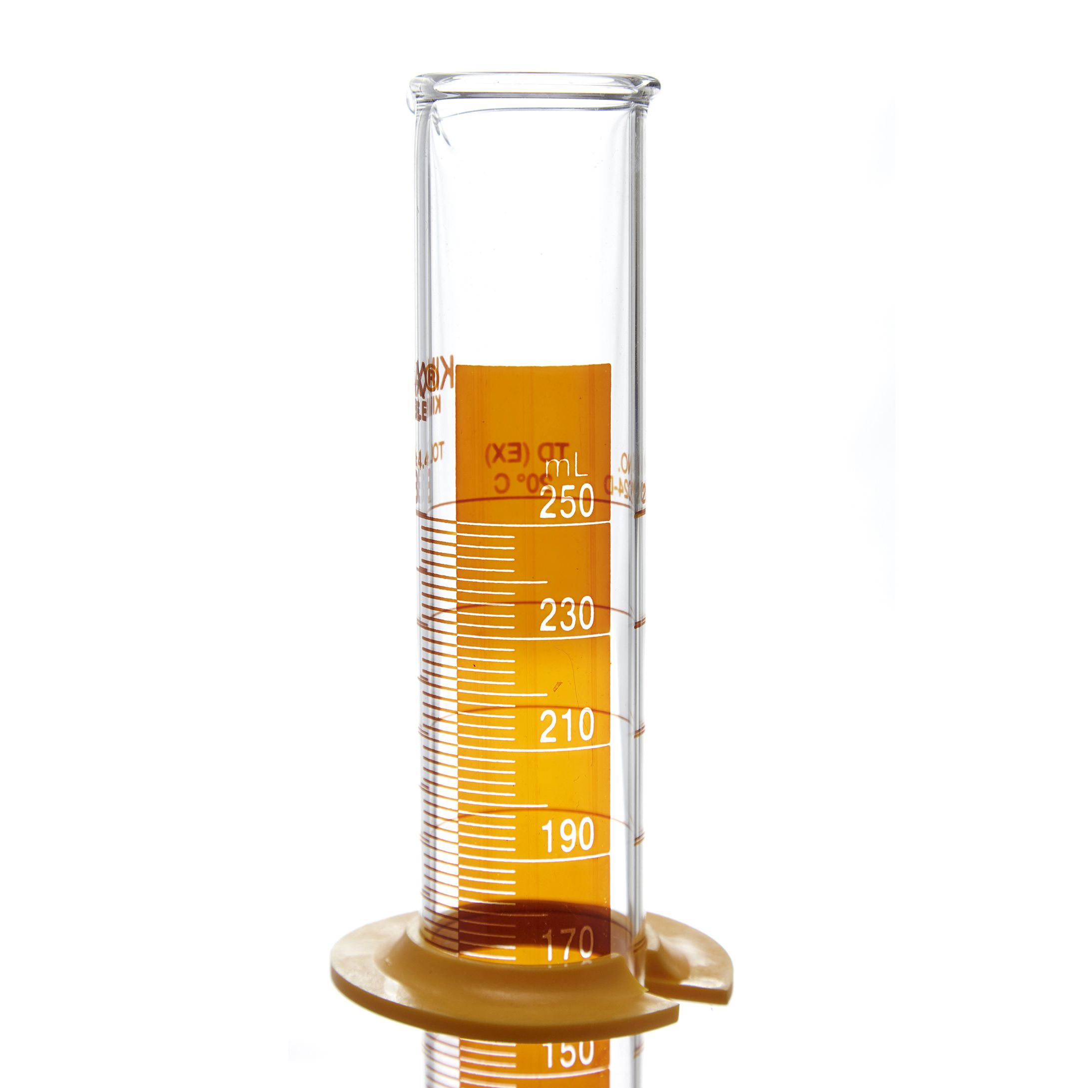 PROBETA GRADUADA DE 250ml CLASE B ASTM LÍNEA ROJA. KIMAX
